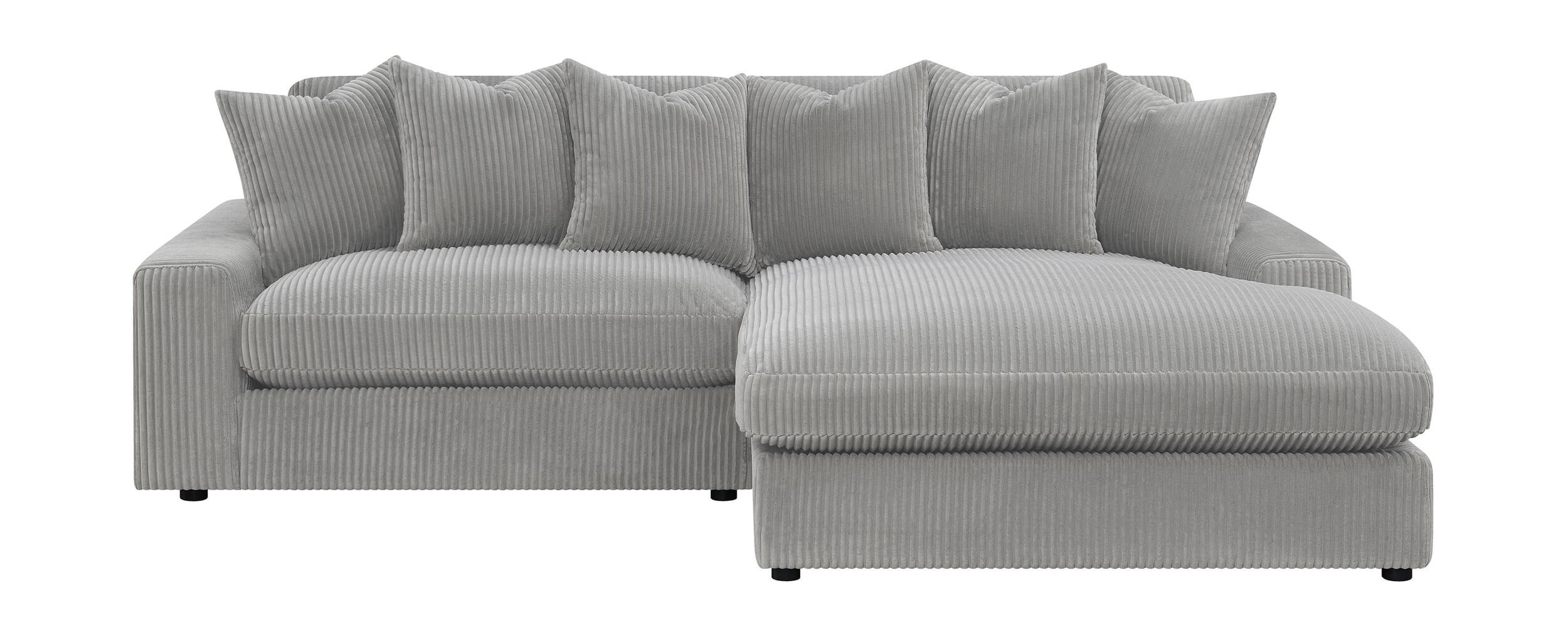Blaine Polyester Fabric/Wood Reversible L-Shape Sectional Sofa