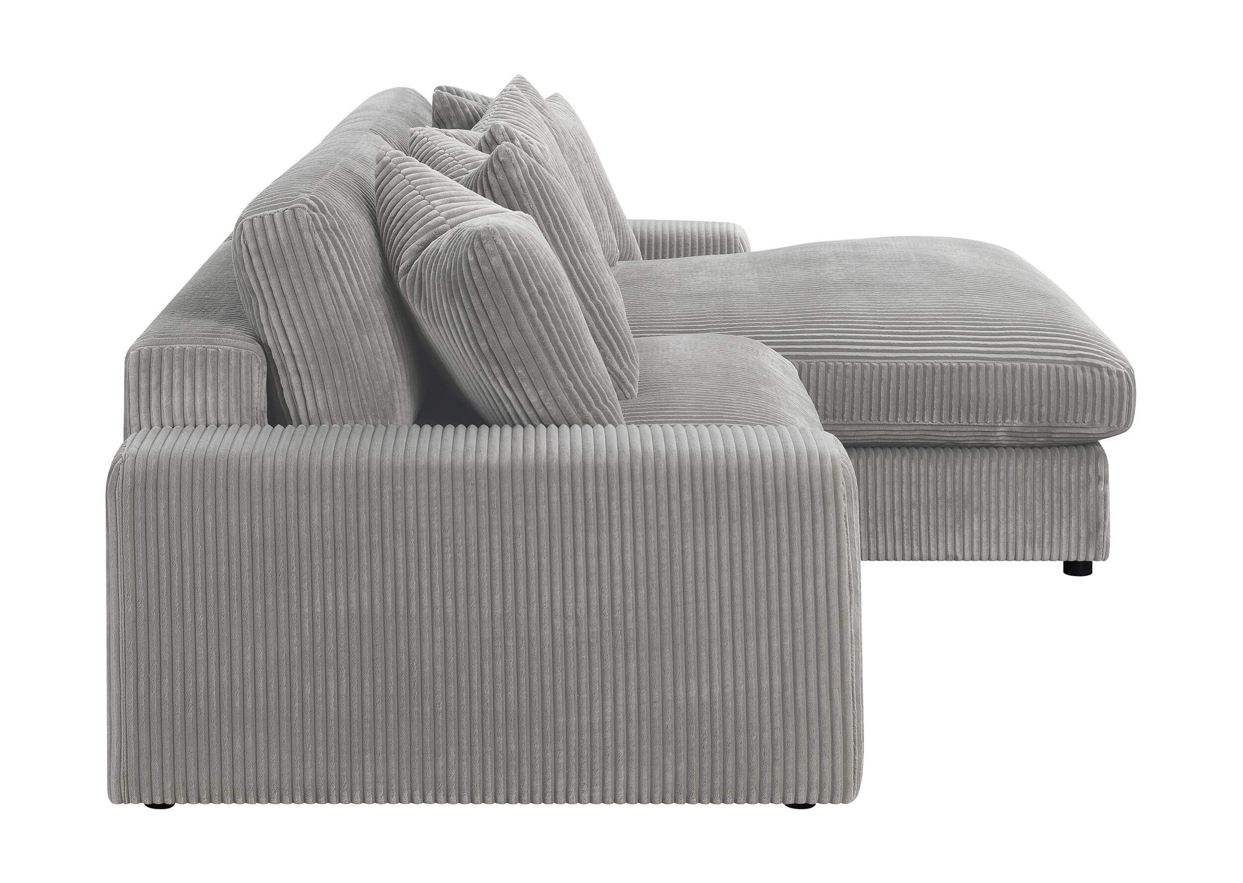 Blaine Polyester Fabric/Wood Reversible L-Shape Sectional Sofa