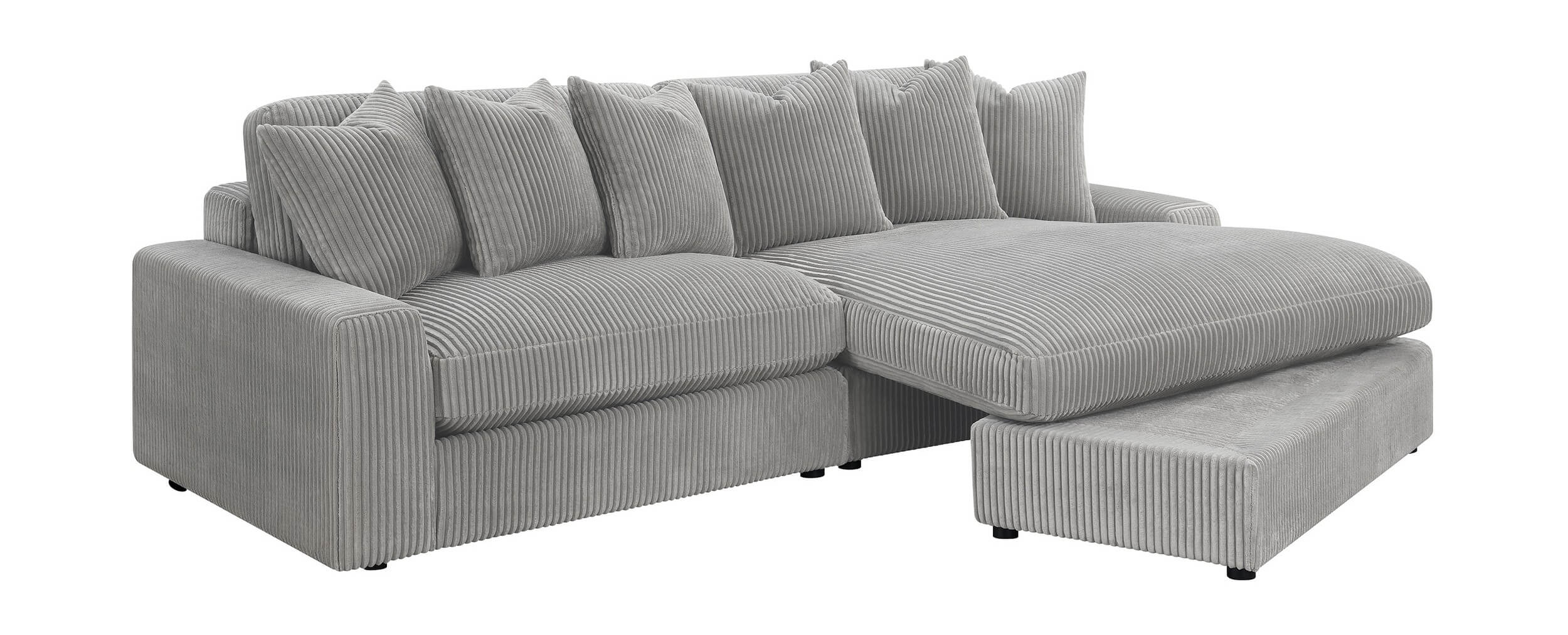 Blaine Polyester Fabric/Wood Reversible L-Shape Sectional Sofa