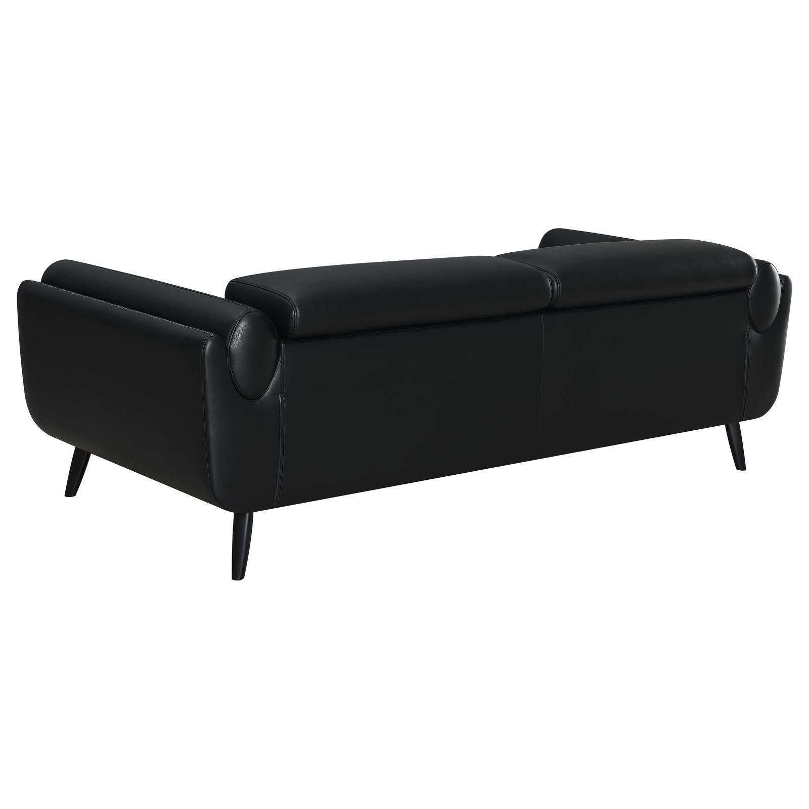 Shania Track Arms Leatherette Living Room Set w/Tapered Legs