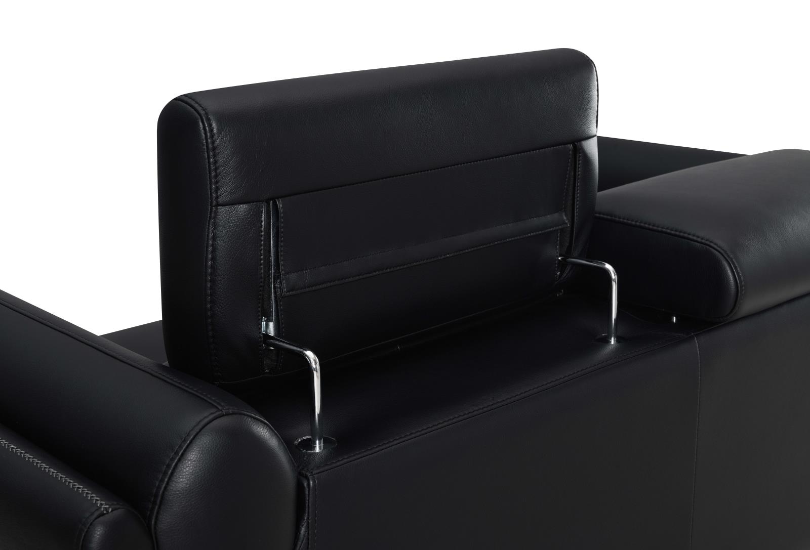 Shania Track Arms Leatherette Living Room Set w/Tapered Legs