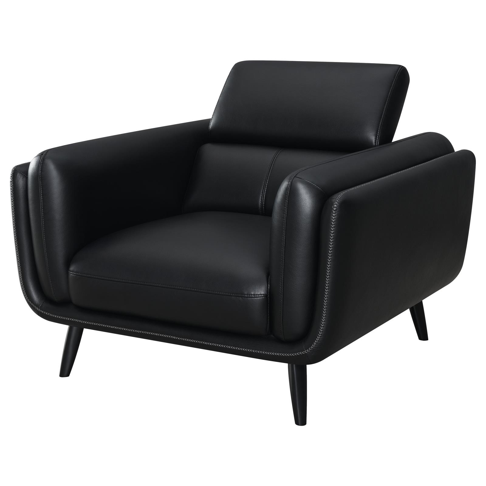 Shania Track Arms Leatherette Living Room Set w/Tapered Legs