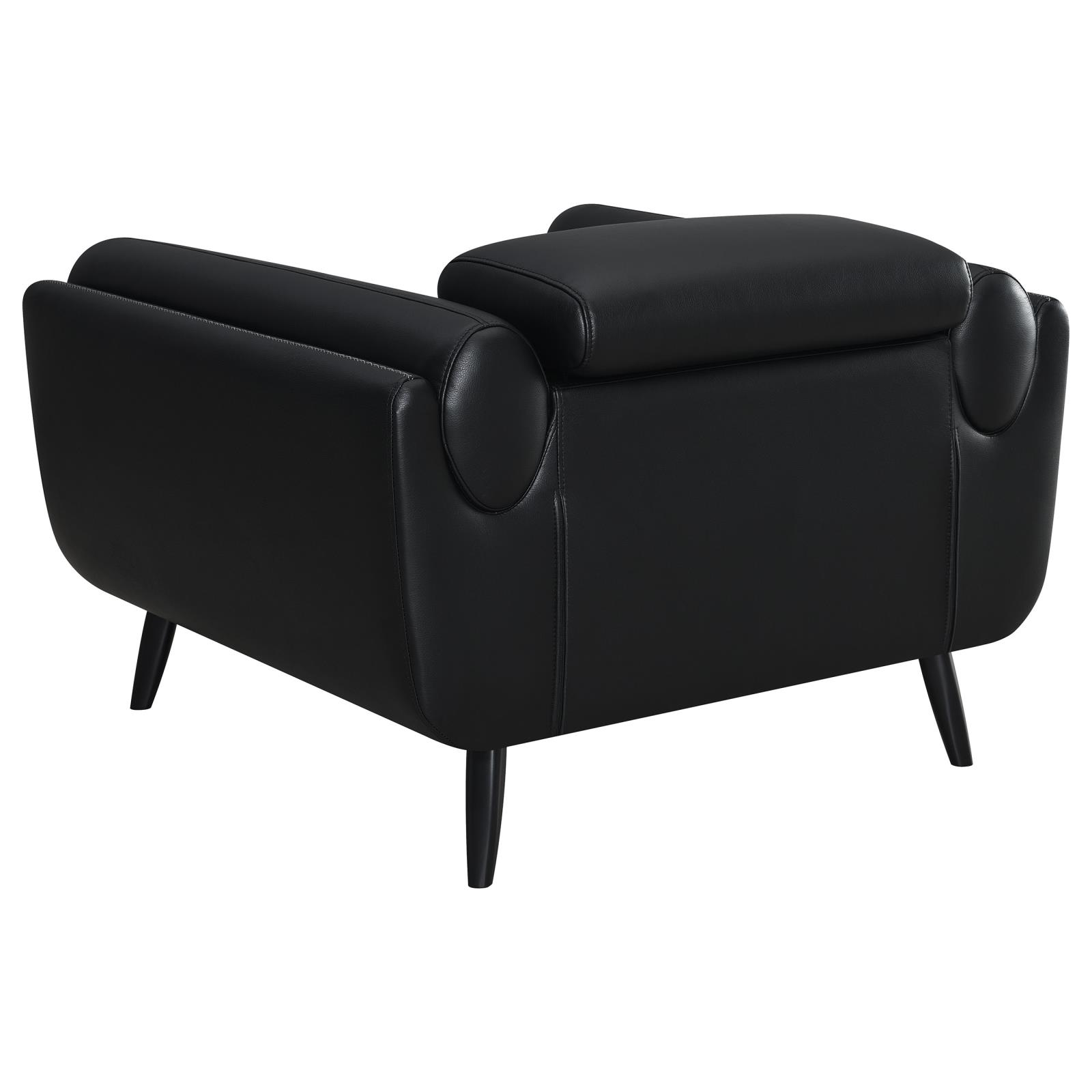 Shania Track Arms Leatherette Living Room Set w/Tapered Legs