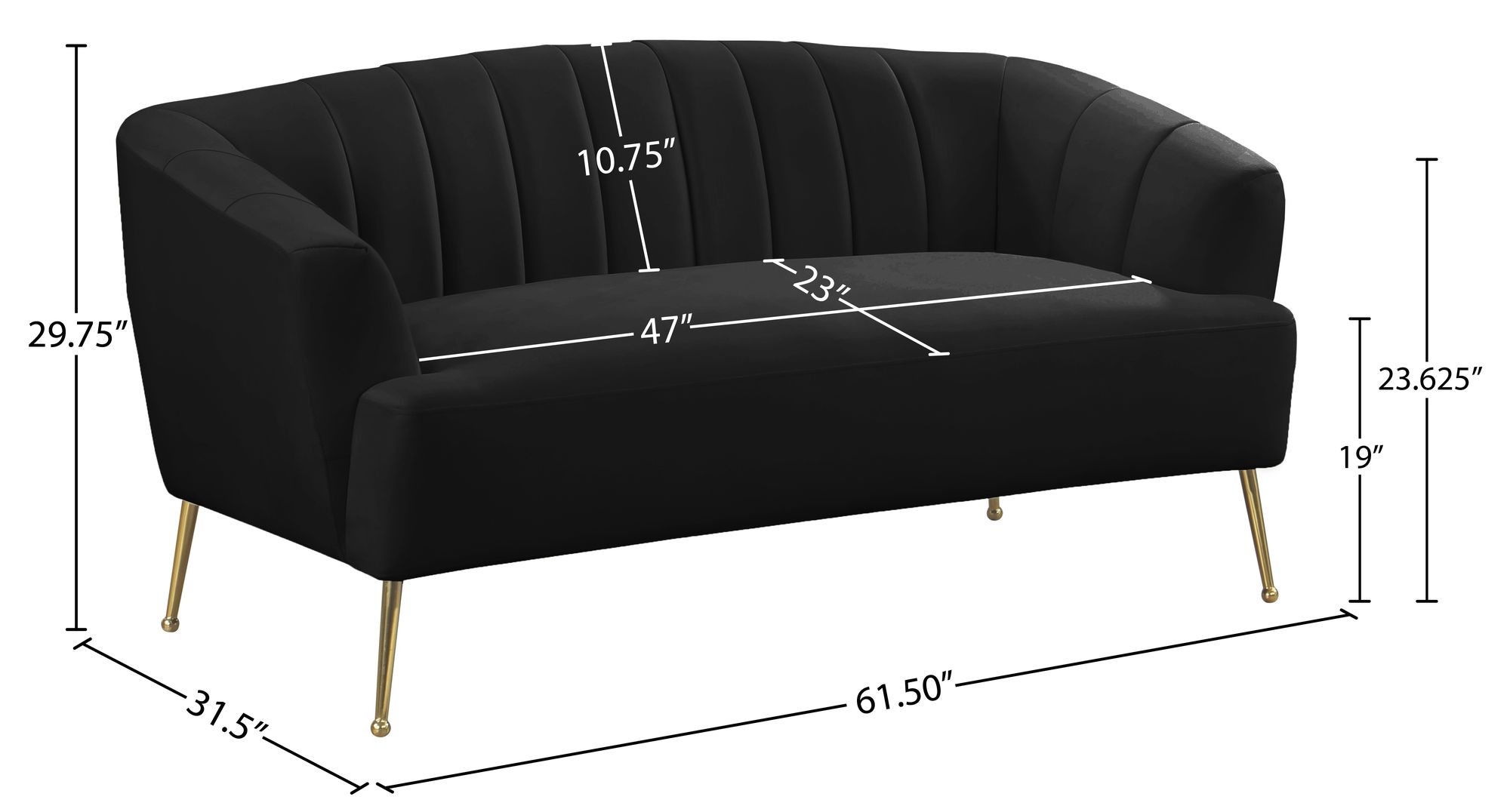 Tori Velvet Loveseat