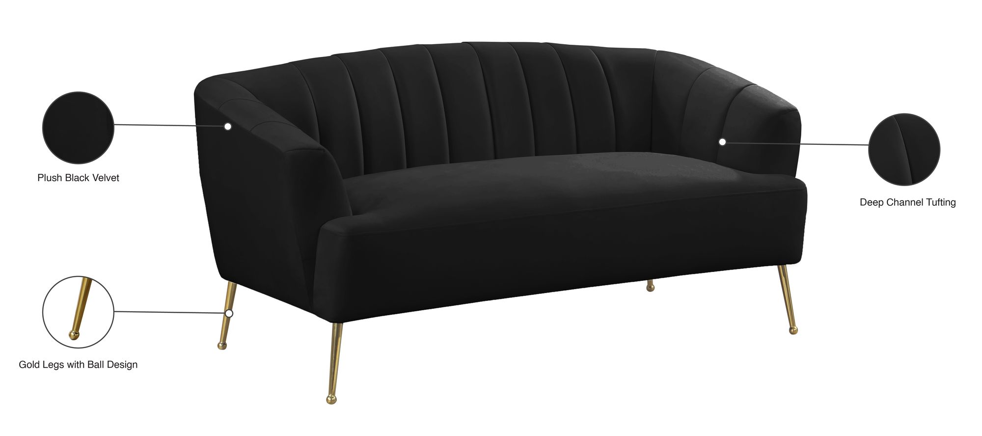 Tori Velvet Loveseat