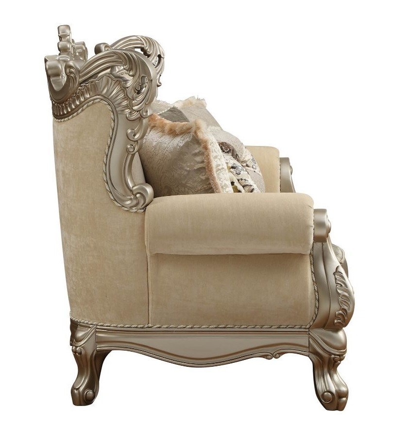 Ranita Fabric/Wood Sofa w/Pillows
