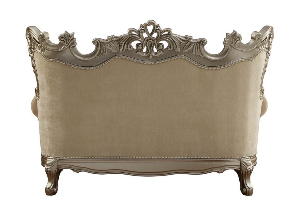 ACME Ranita Loveseat w/6 Pillows, Fabric & Champagne