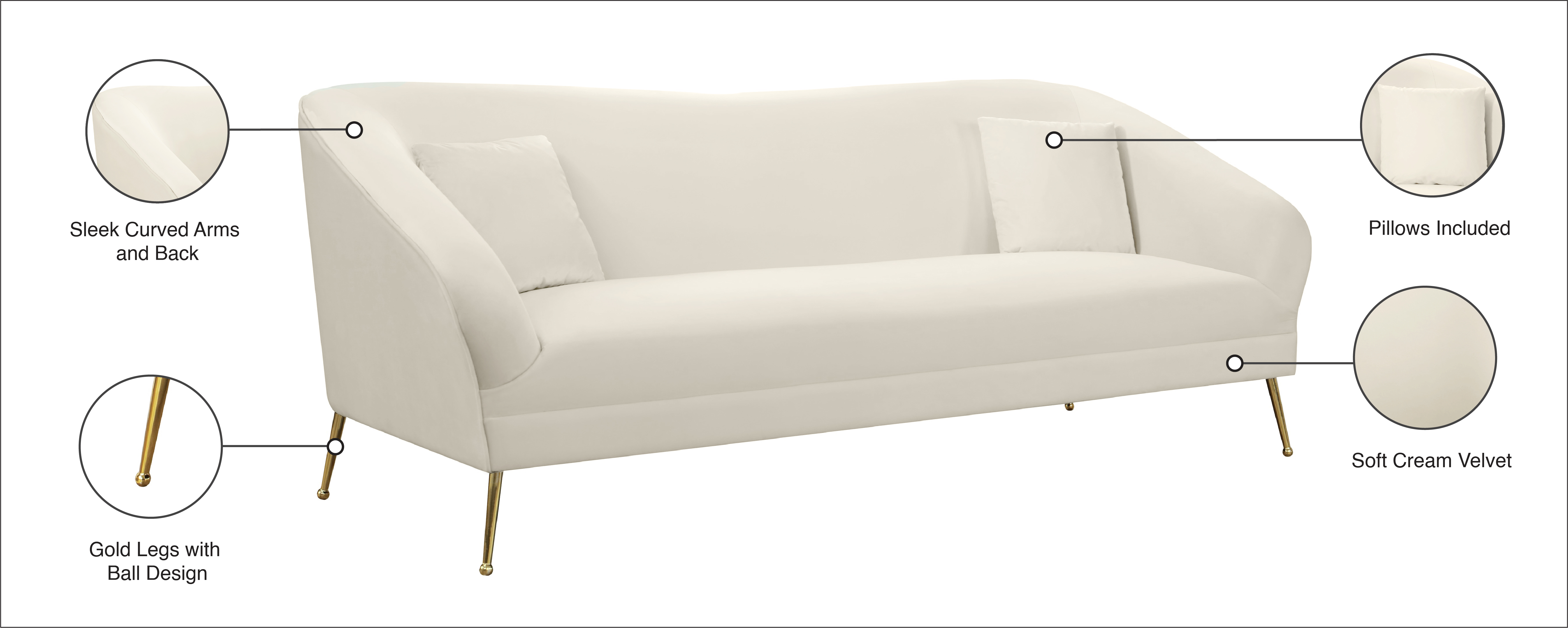 Hermosa Velvet Sofa