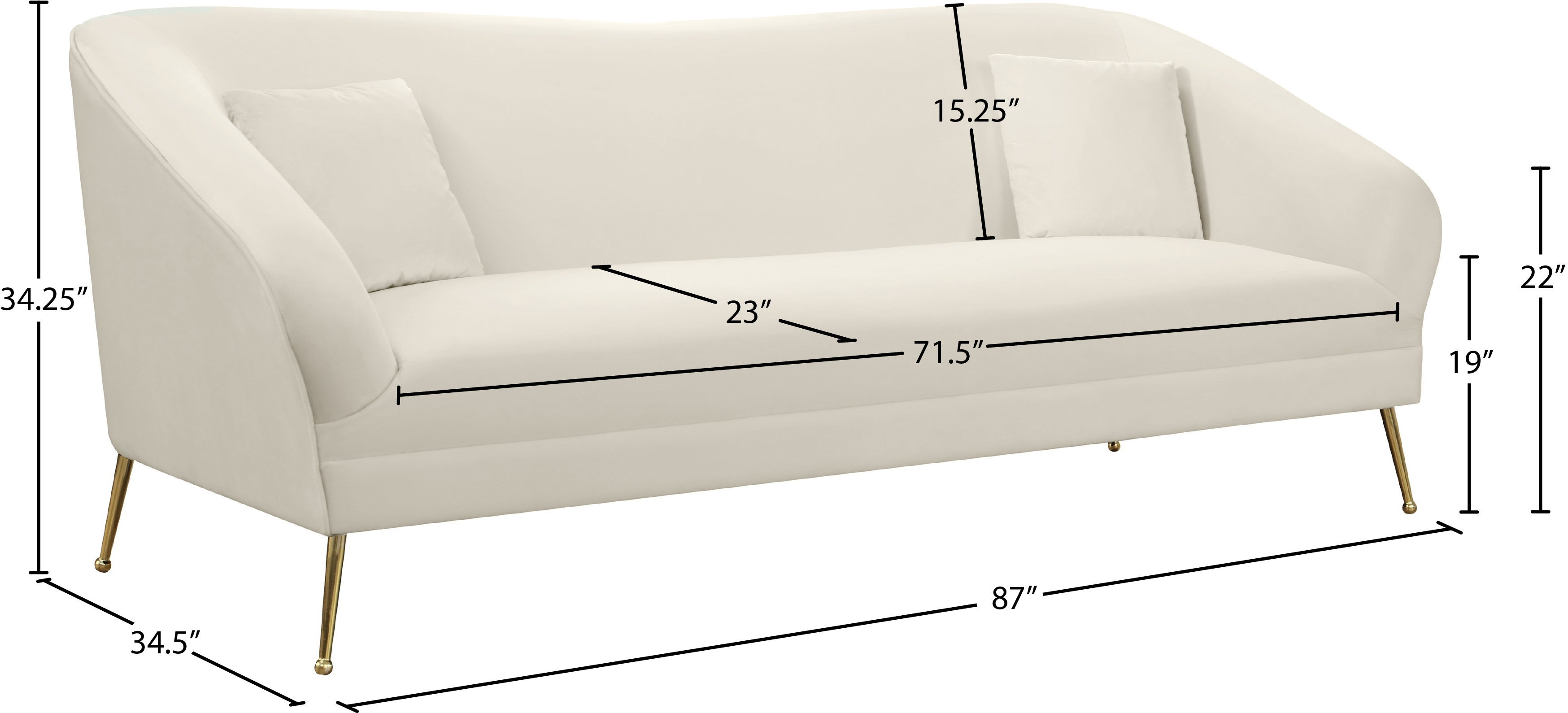Hermosa Velvet Sofa