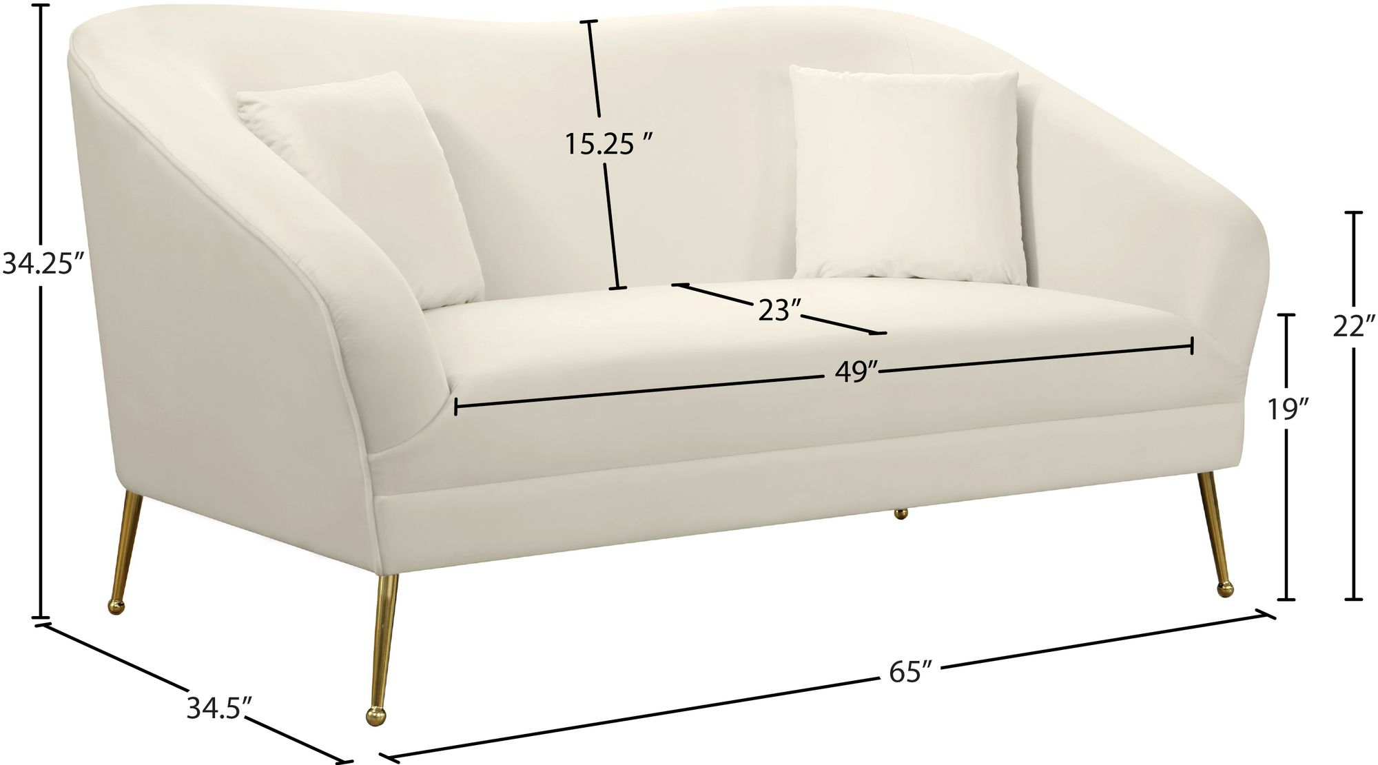 Hermosa Velvet Loveseat