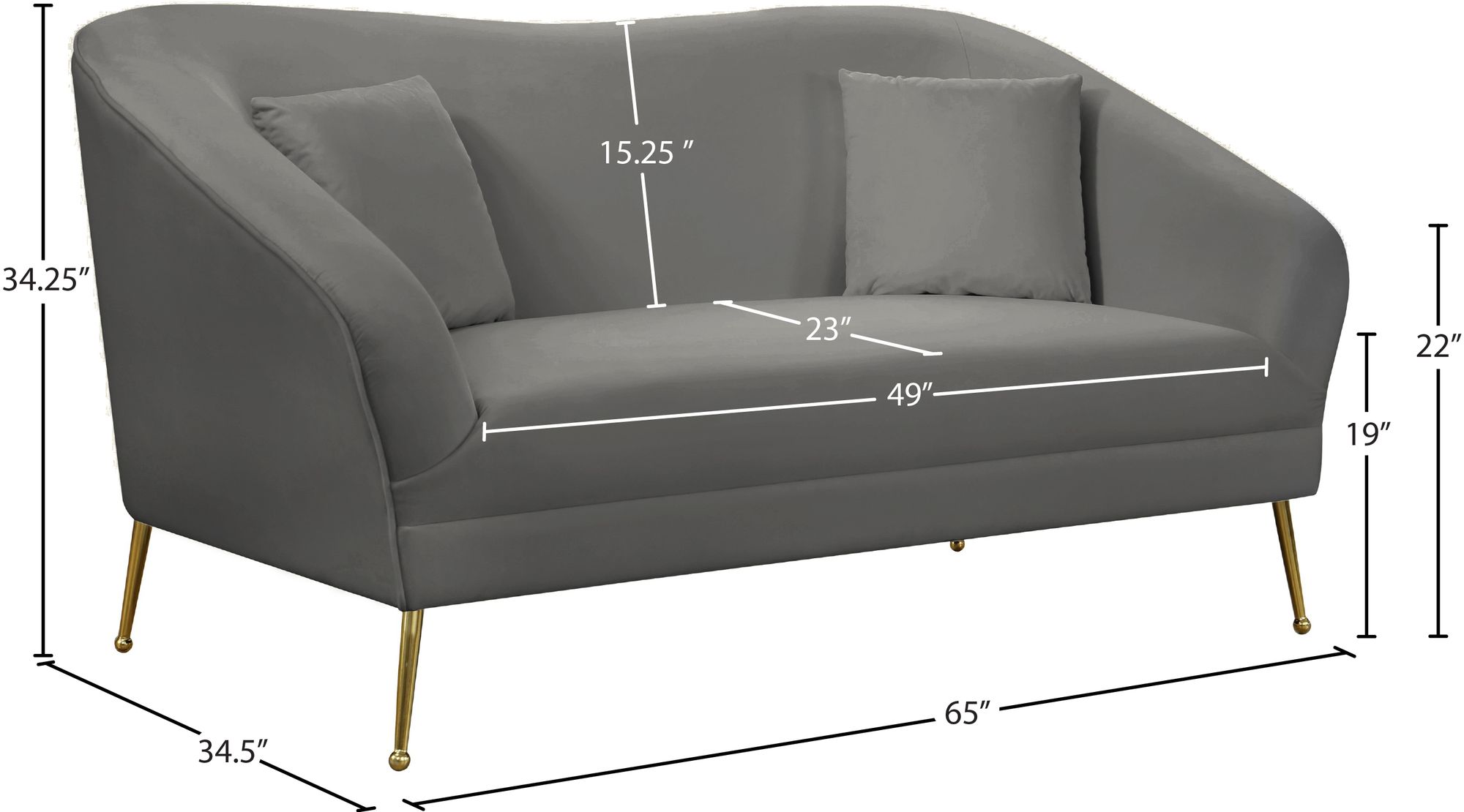 Hermosa Velvet Loveseat