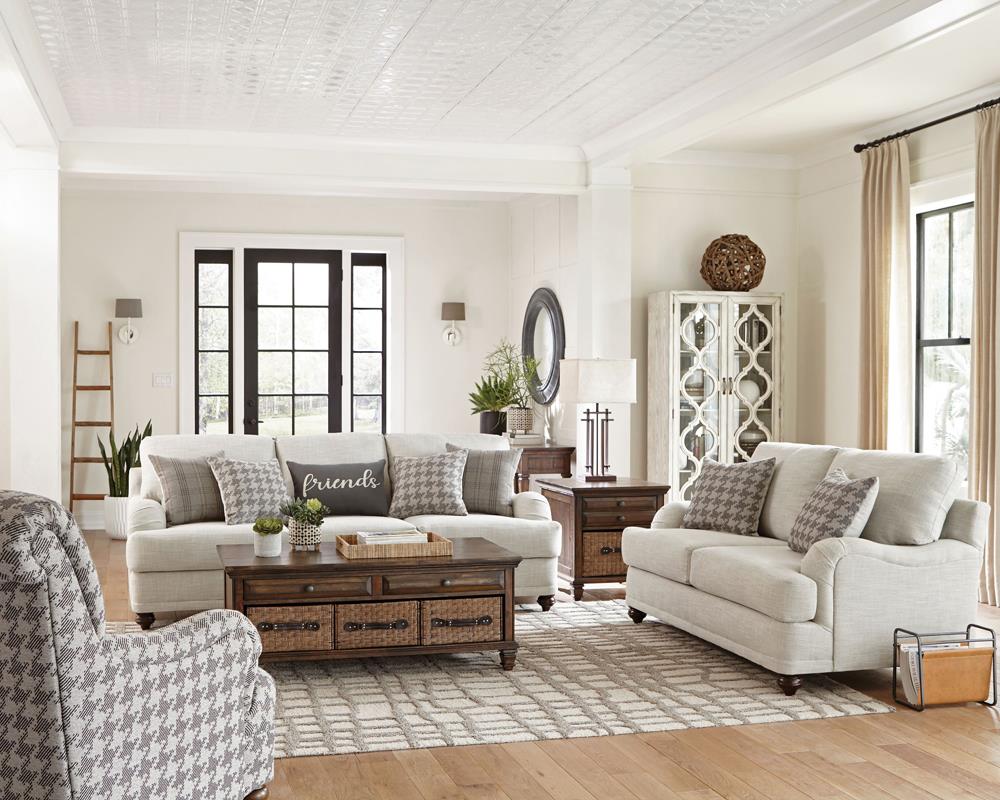 Glenn Cushion Back Linen Fabric Sofa