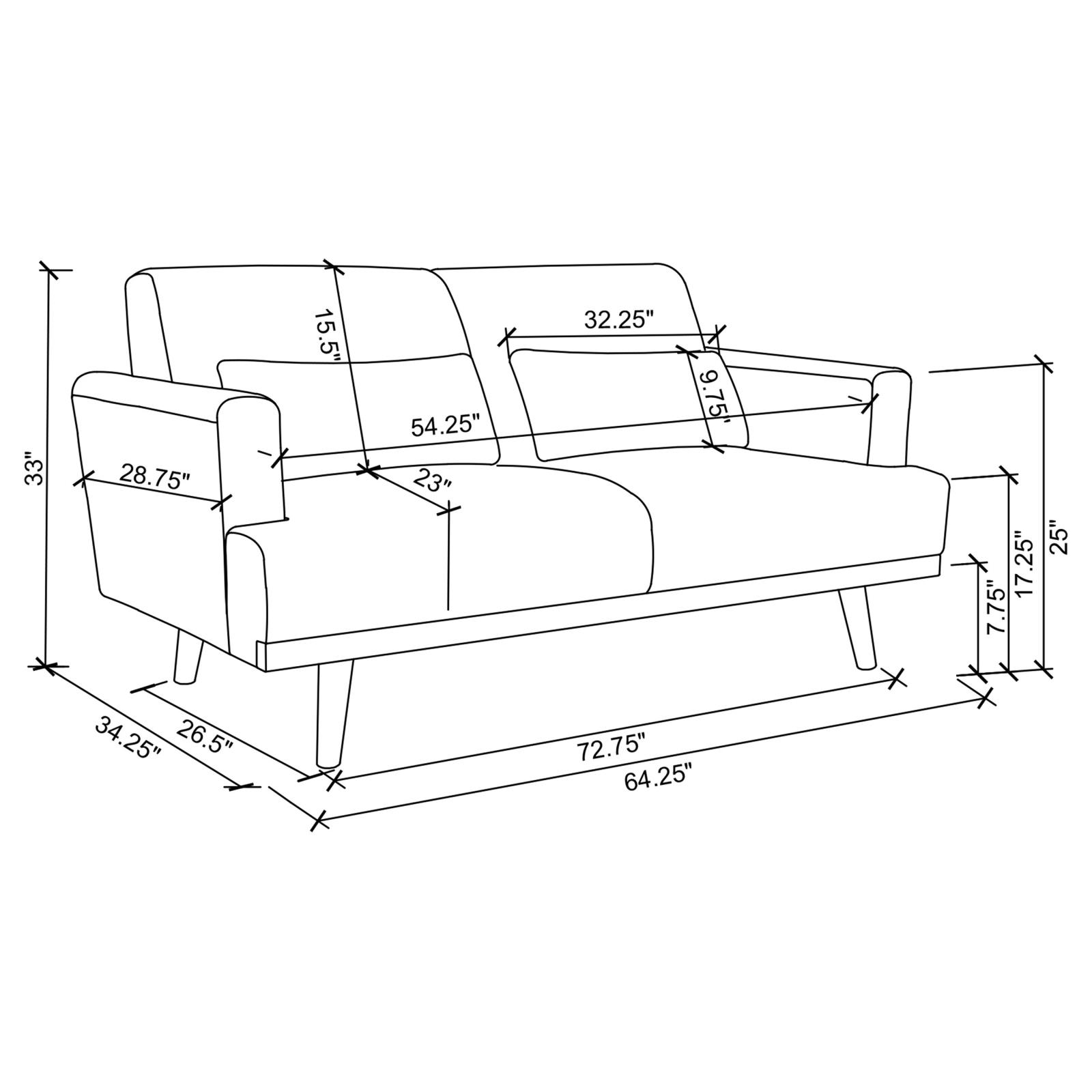 Blake Fabric Loveseat with Track Arms