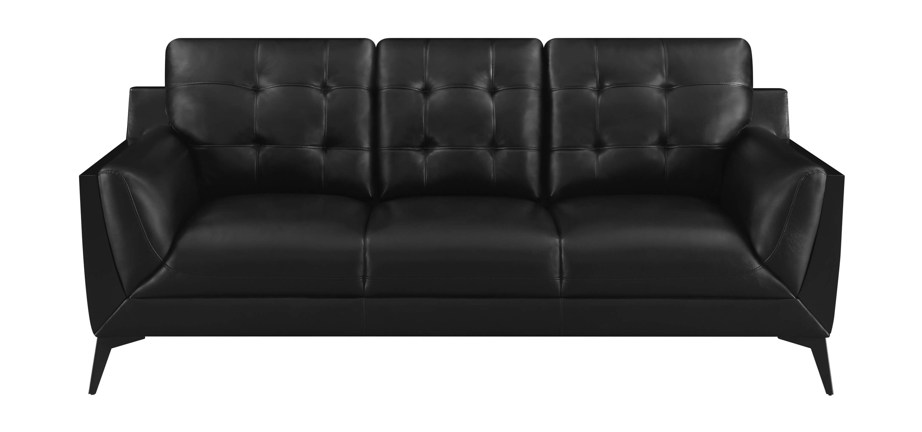 Moira Leatherette Tufted Living Room Set with Track Arms