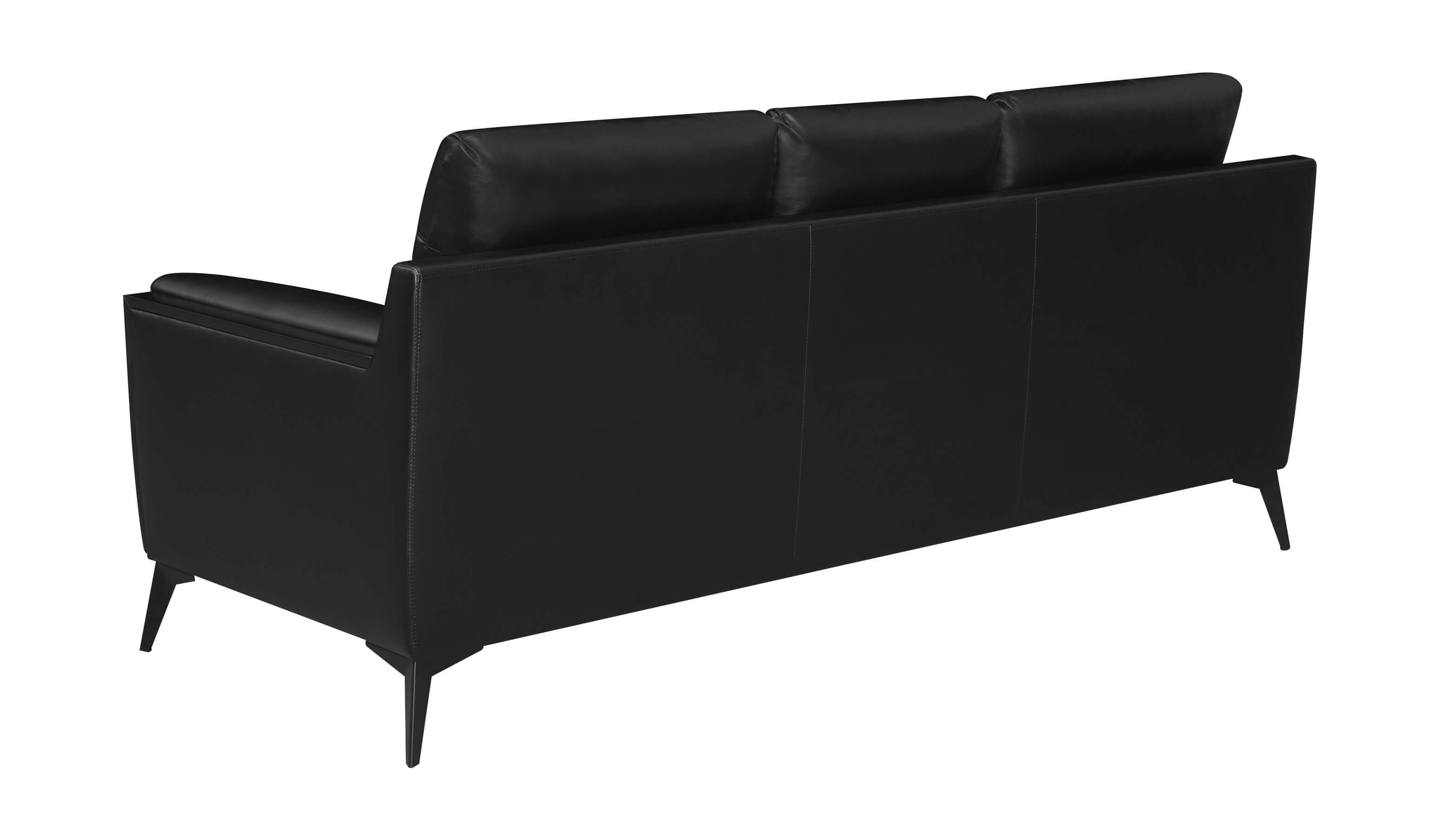 Moira Leatherette Tufted Sofa with Track Arms
