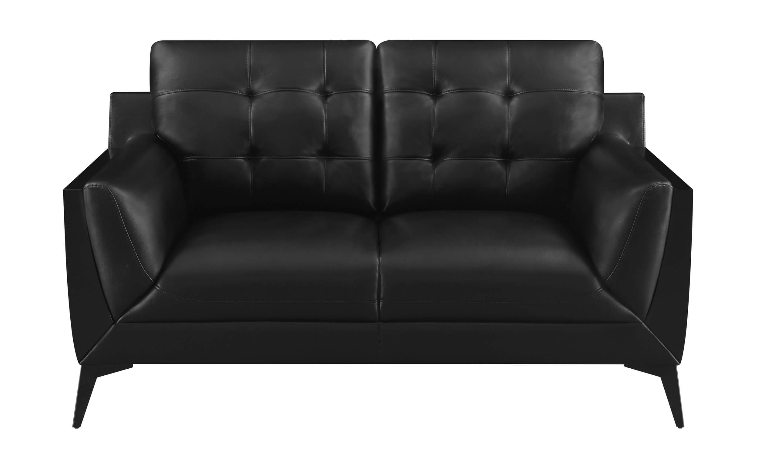 Moira Leatherette Tufted Living Room Set with Track Arms