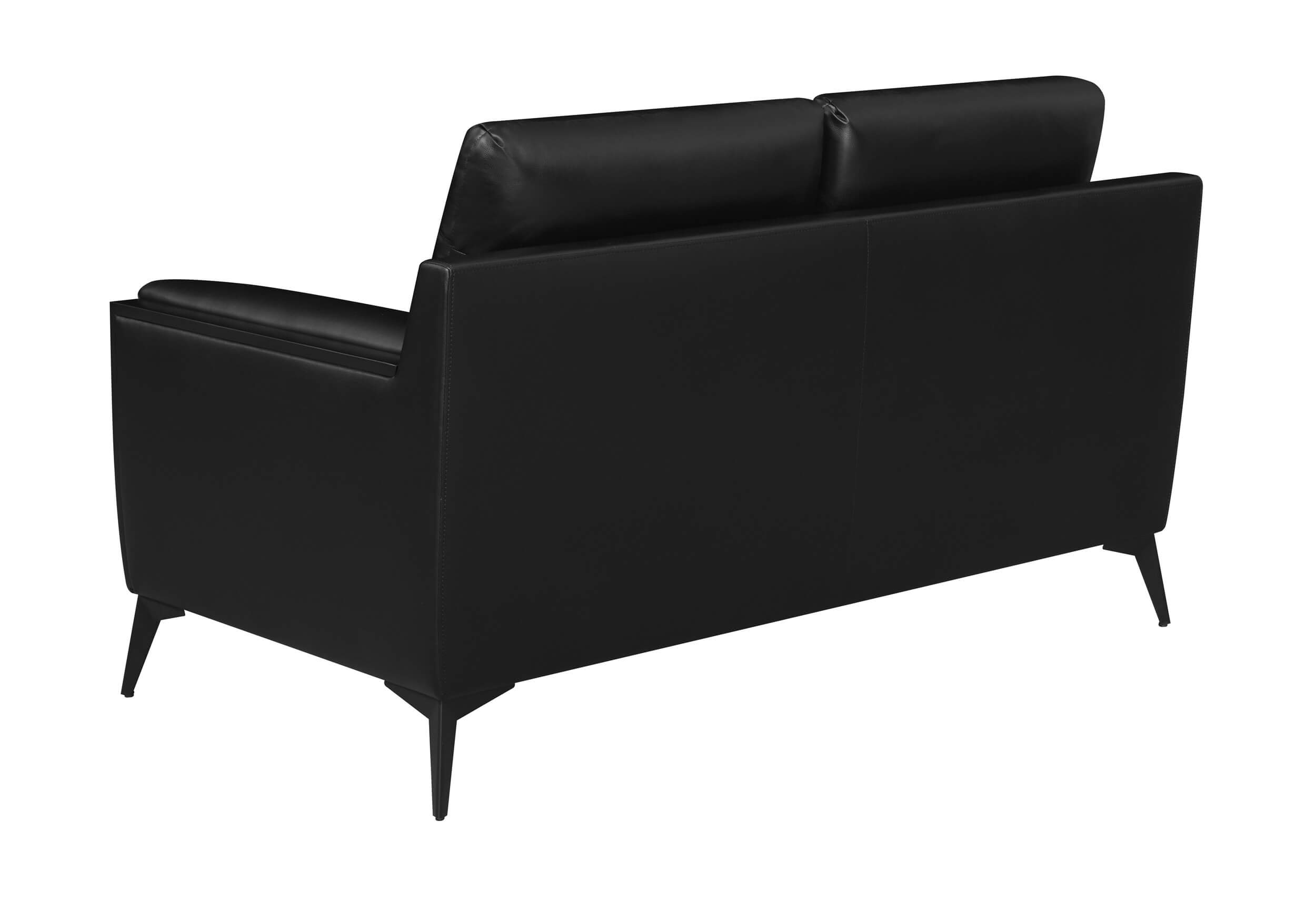 Moira Leatherette Tufted Loveseat with Track Arms