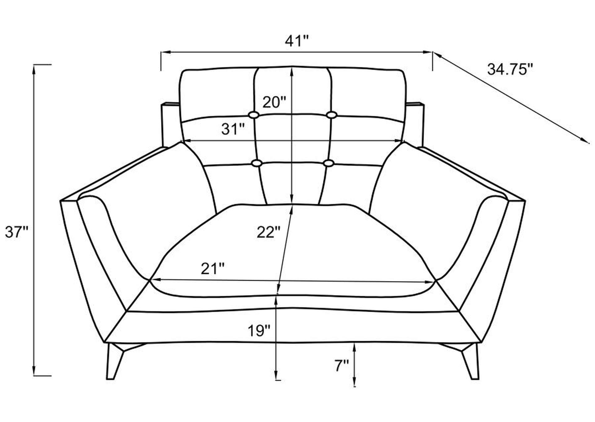 Moira Leatherette Tufted Chair with Track Arms