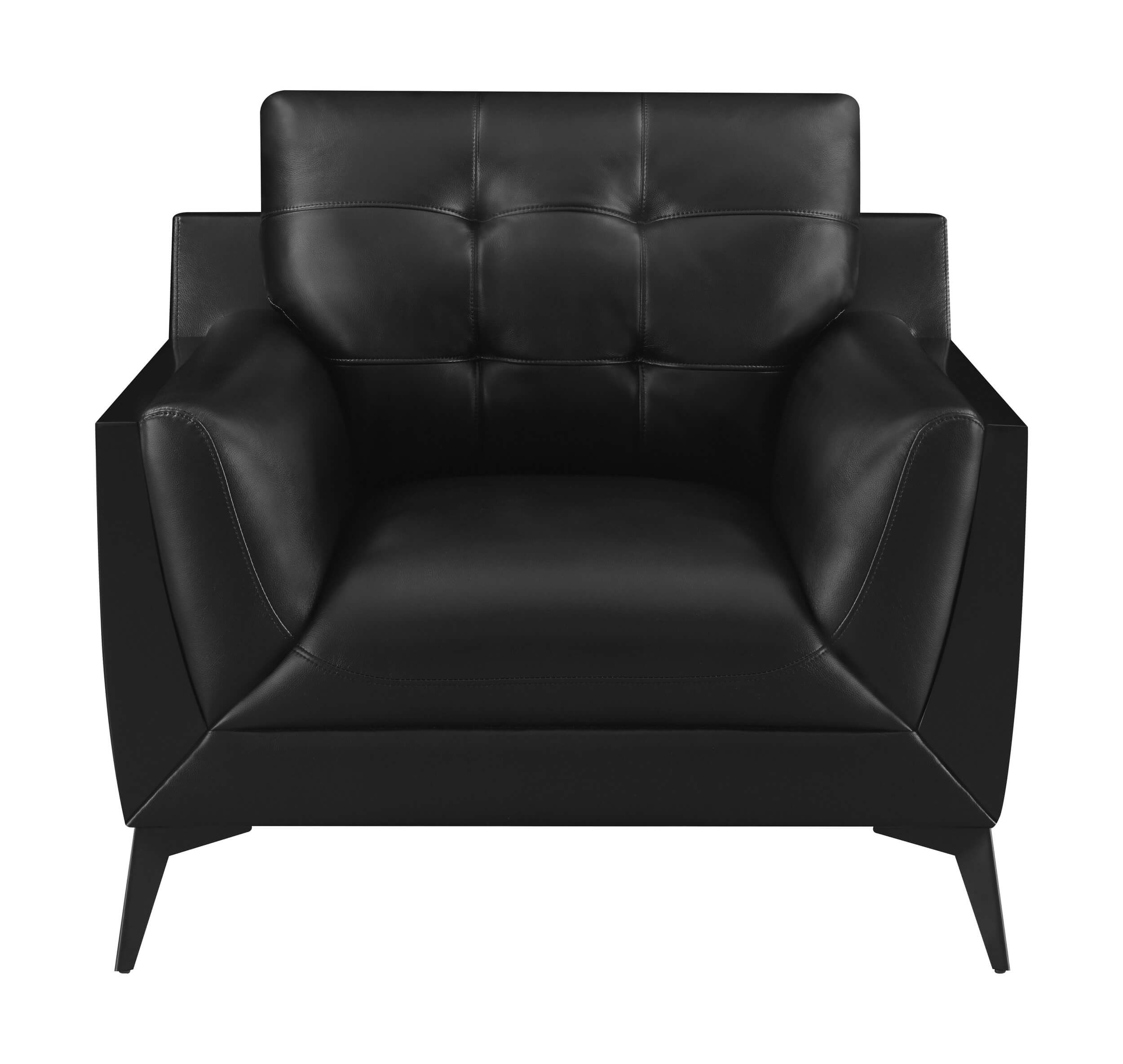 Moira Leatherette Tufted Living Room Set with Track Arms