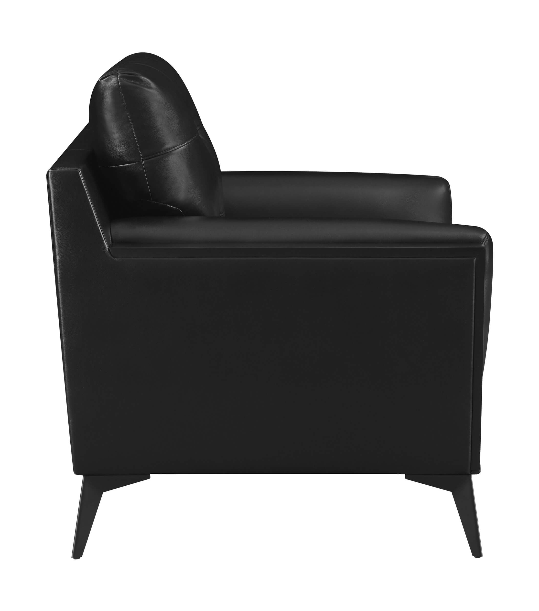 Moira Leatherette Tufted Chair with Track Arms