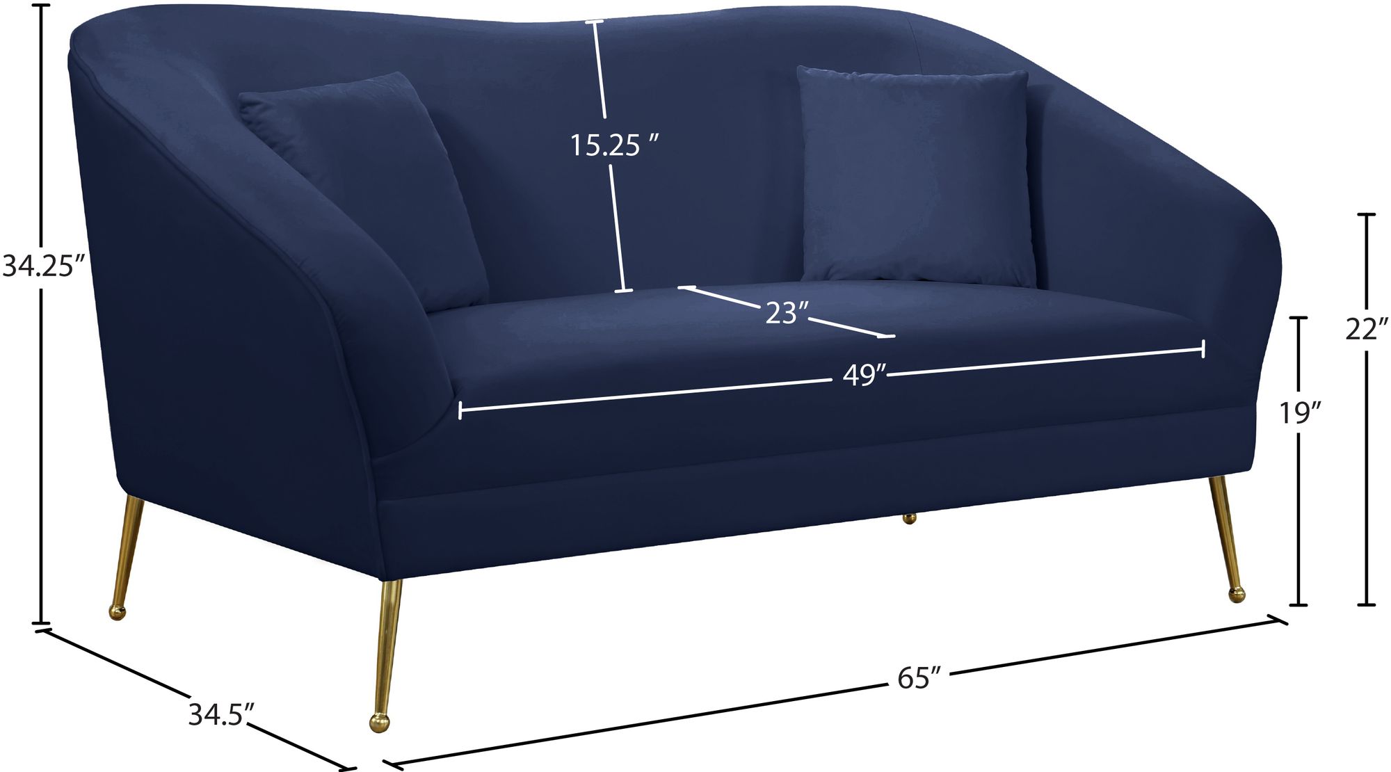 Hermosa Velvet Loveseat