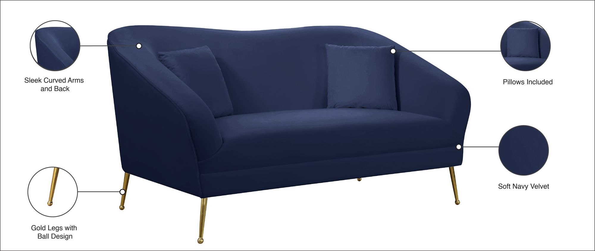 Hermosa Velvet Loveseat