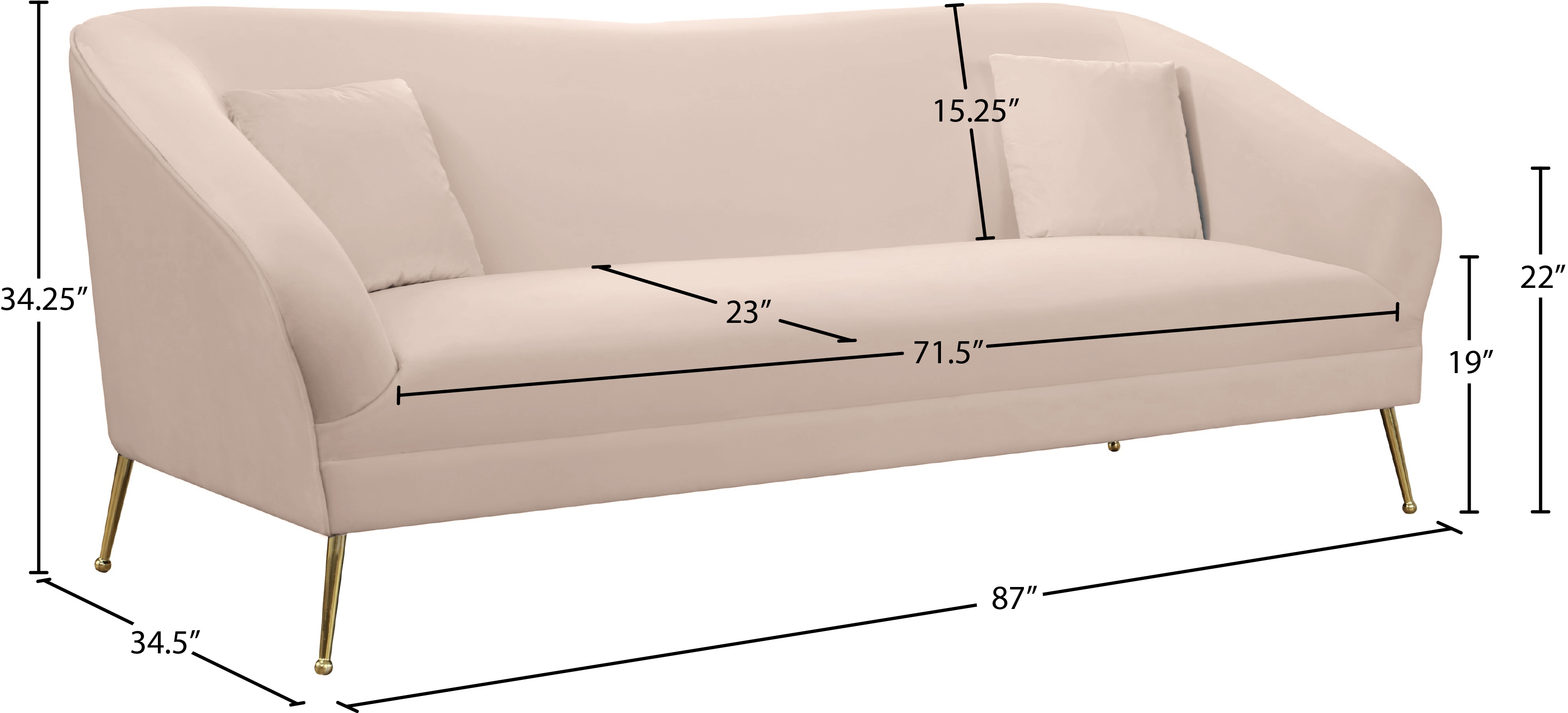 Hermosa Velvet Sofa