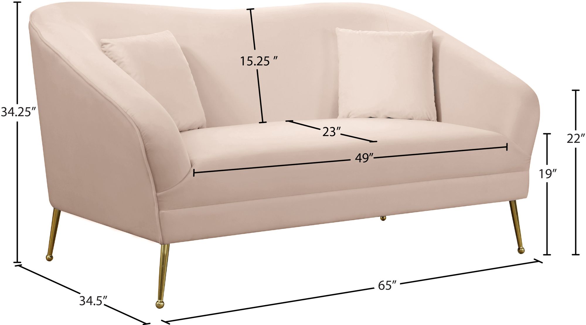 Hermosa Velvet Loveseat