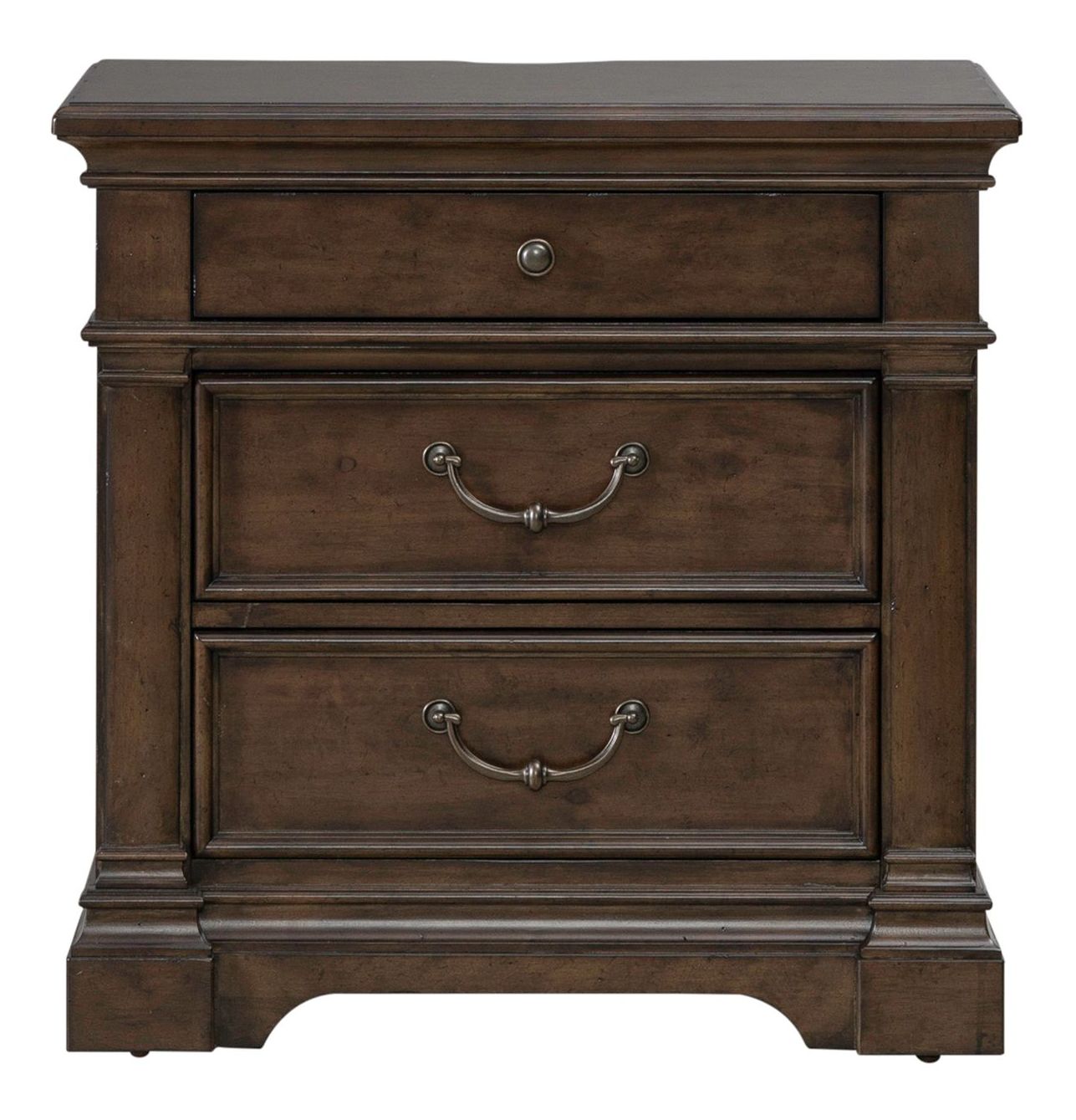 Arden Road Wood 3-Drawer Nightstand w/Charging Station