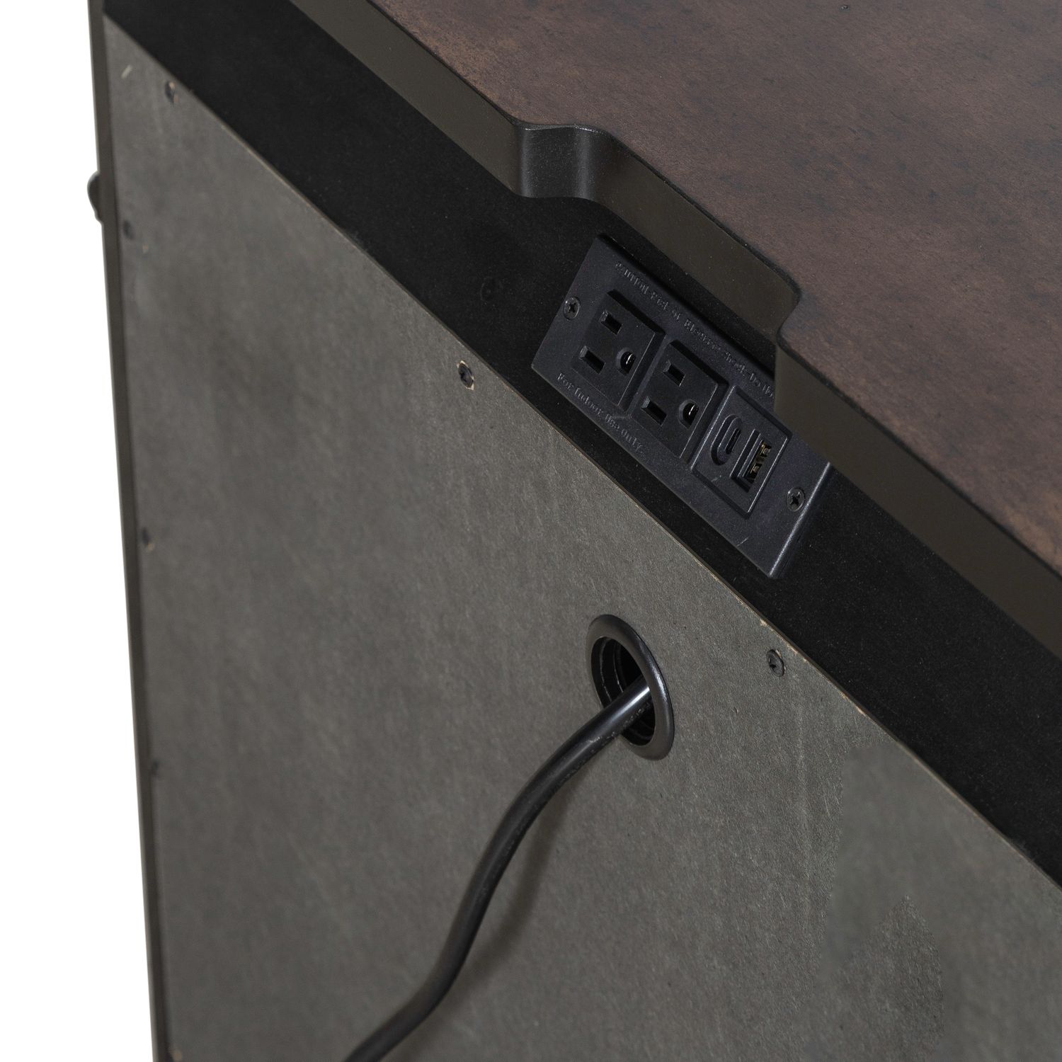 Arden Road Wood 3-Drawer Nightstand w/Charging Station