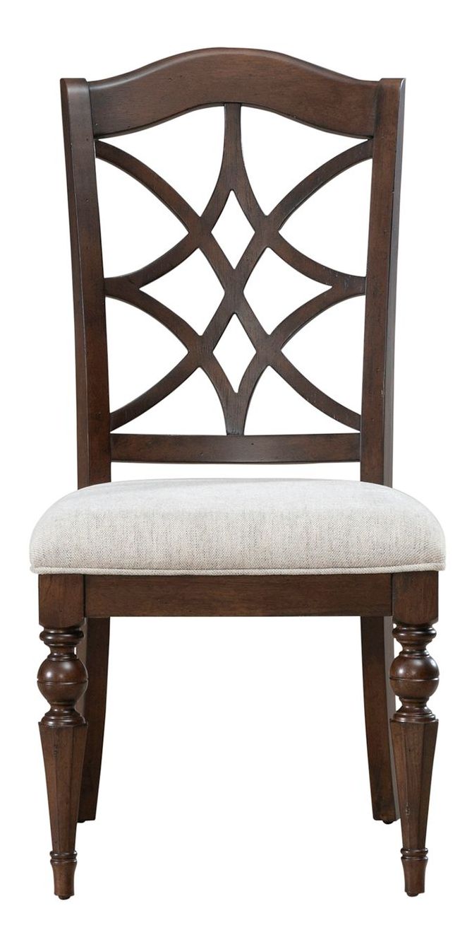 Arden Road Chenille/Wood Splat Back Side Chair