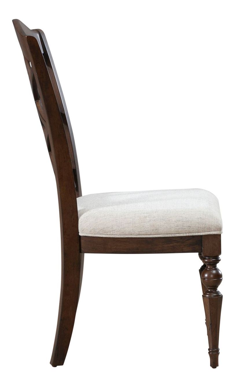 Arden Road Chenille/Wood Splat Back Side Chair