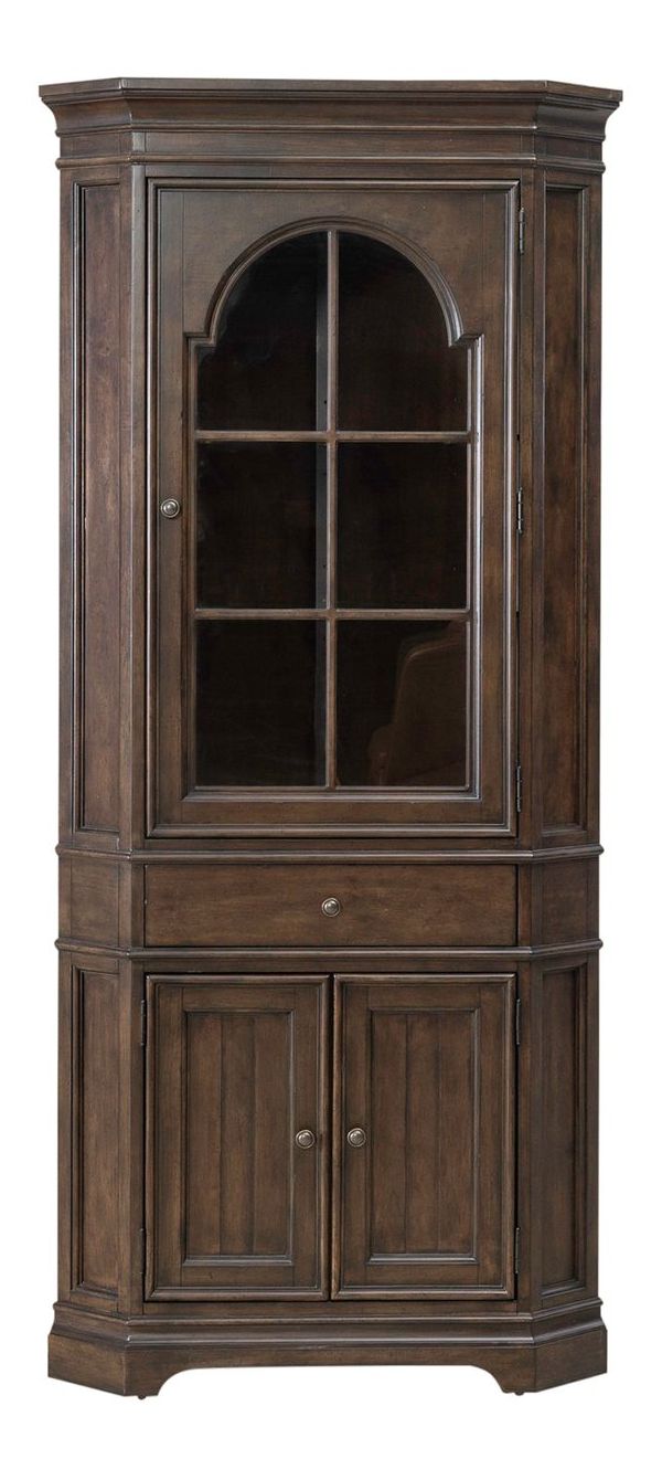 Arden Road Wood 3-Door 1-Drawer Corner Cabinet w/LED Lighting