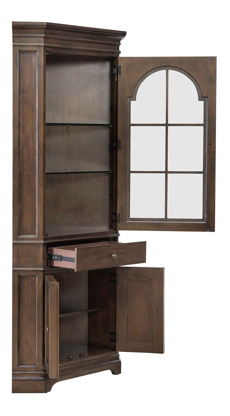 Arden Road Wood 3-Door 1-Drawer Corner Cabinet w/LED Lighting