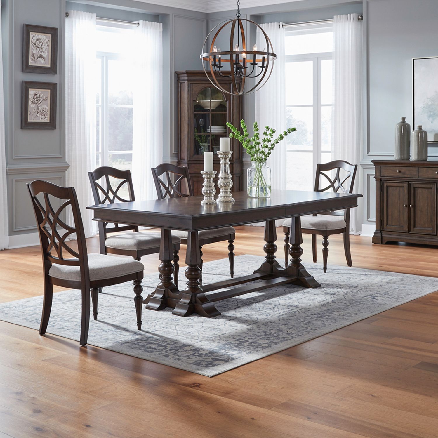 Arden Road Rectangular Wood Extendable Trestle Dining Table