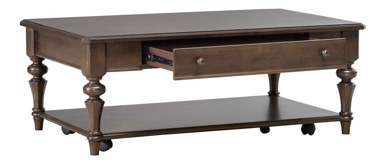 Arden Road Rectangular Wood 1-Drawer Cocktail Table w/Casters