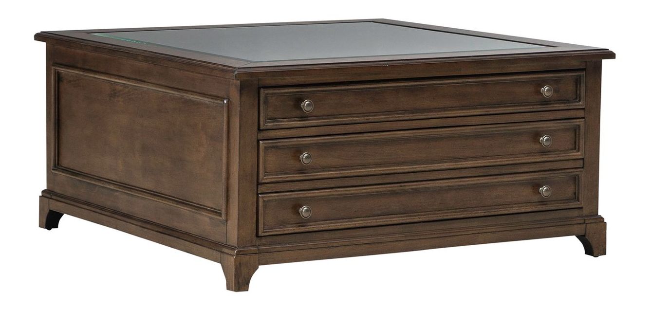 Arden Road Wood Cocktail Table Set | Satin Cherry & Storage