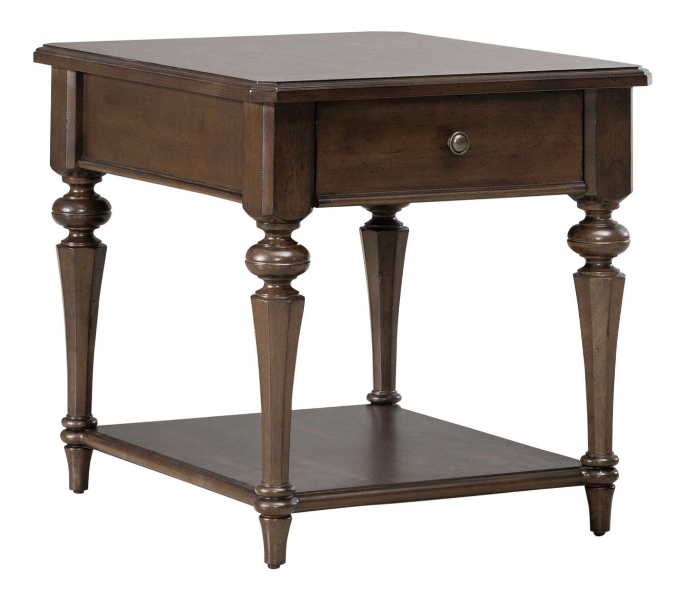 Arden Road Square Wood & Glass Collector Cocktail Table | Cherry