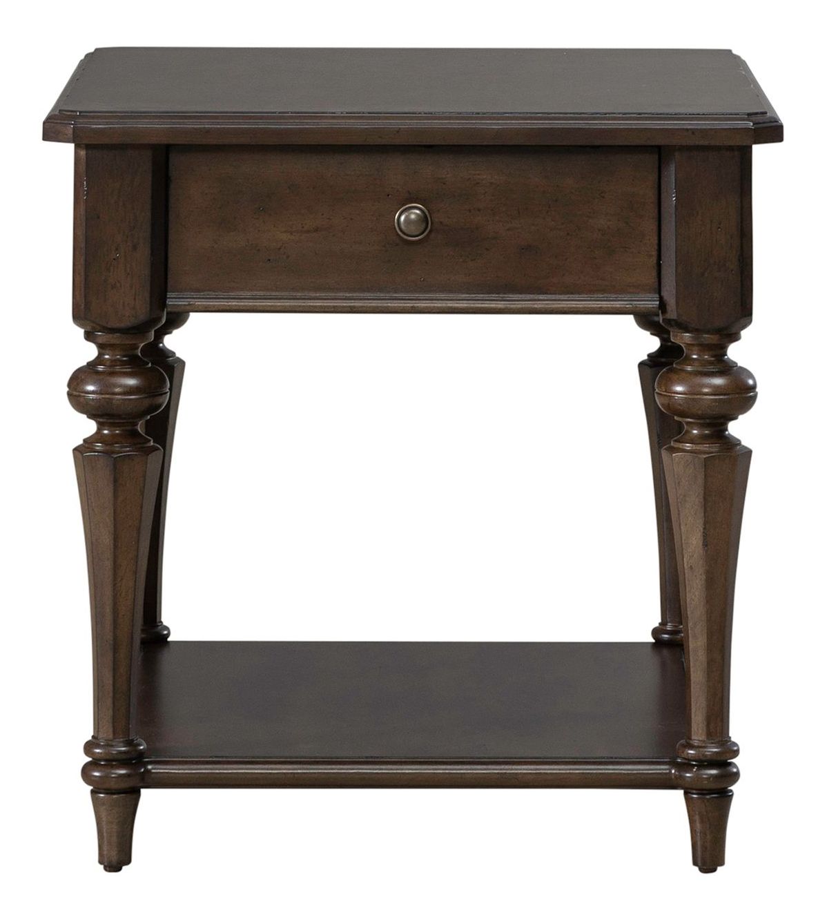 Arden Road Square Wood & Glass Collector Cocktail Table | Cherry