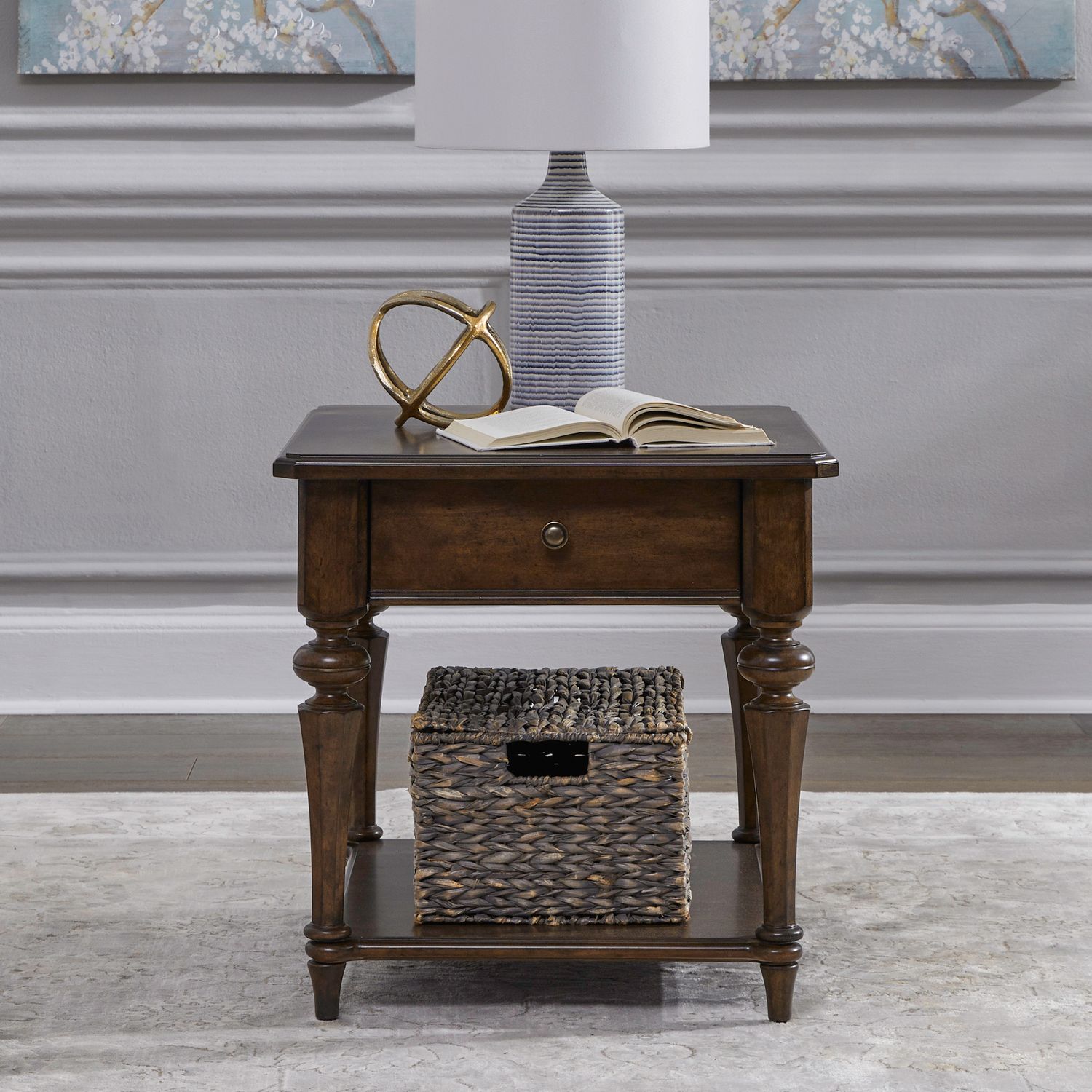 Arden Road Rectangular Wood 1-Drawer End Table