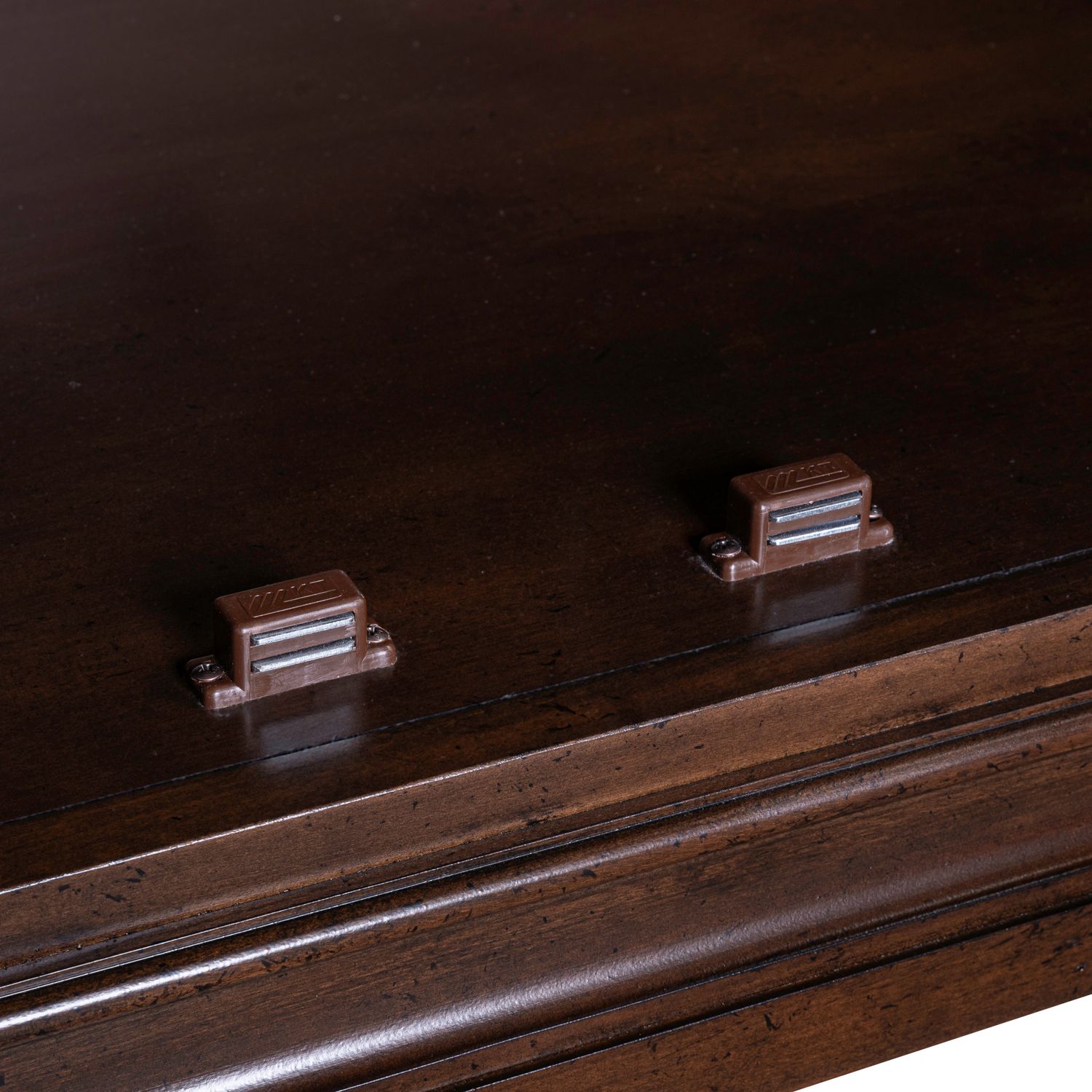 Arden Road Square Wood & Glass Collector Cocktail Table | Cherry