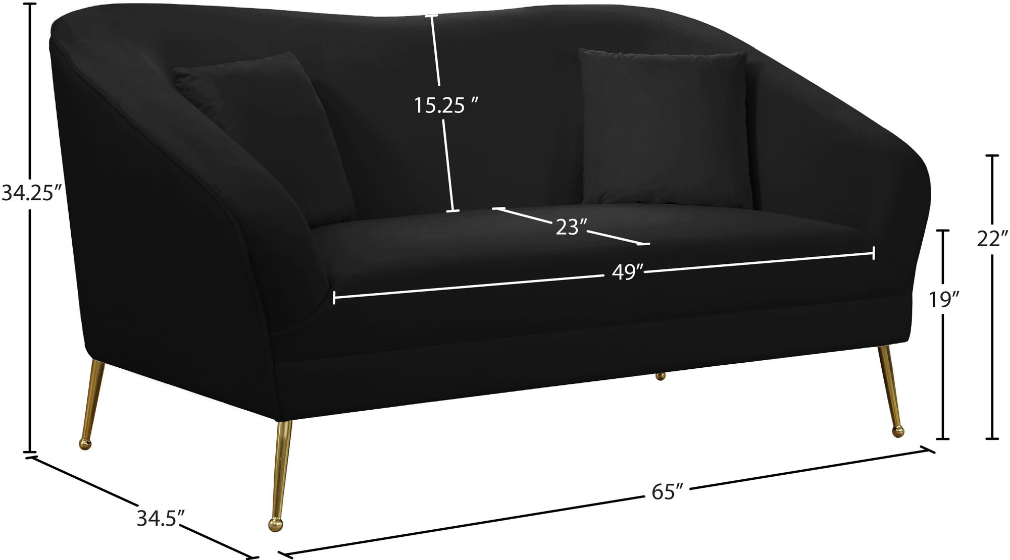 Hermosa Velvet Loveseat