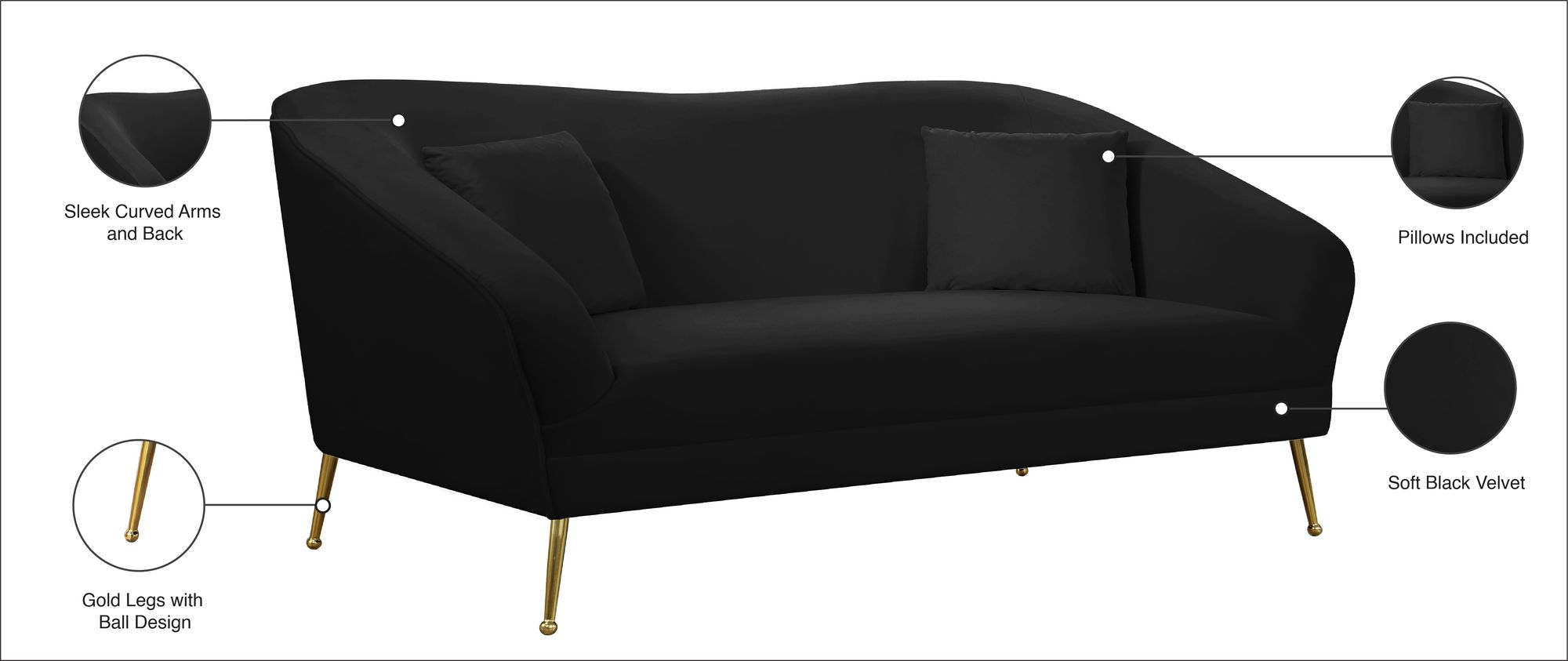 Hermosa Velvet Loveseat