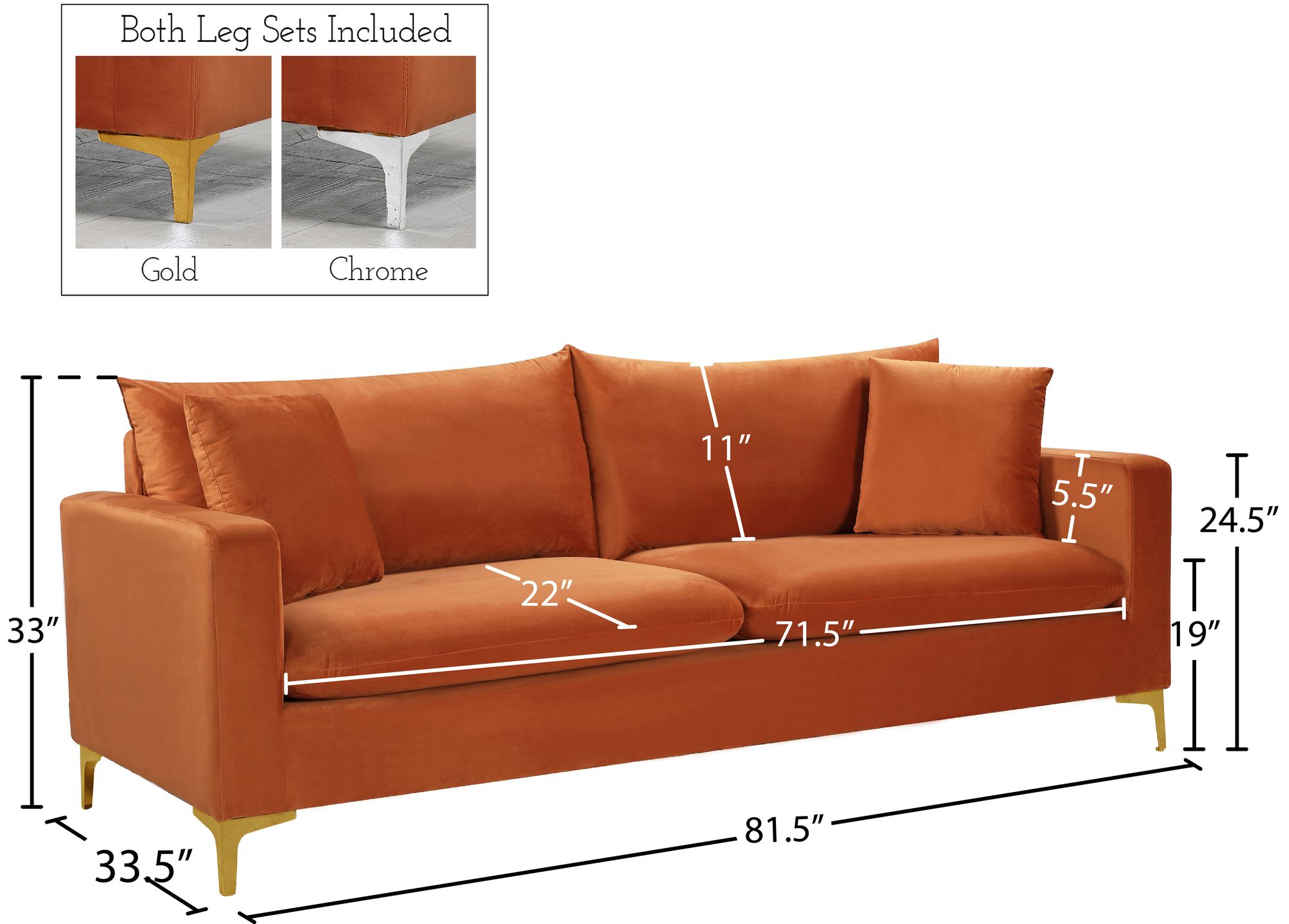 Naomi Velvet Sofa