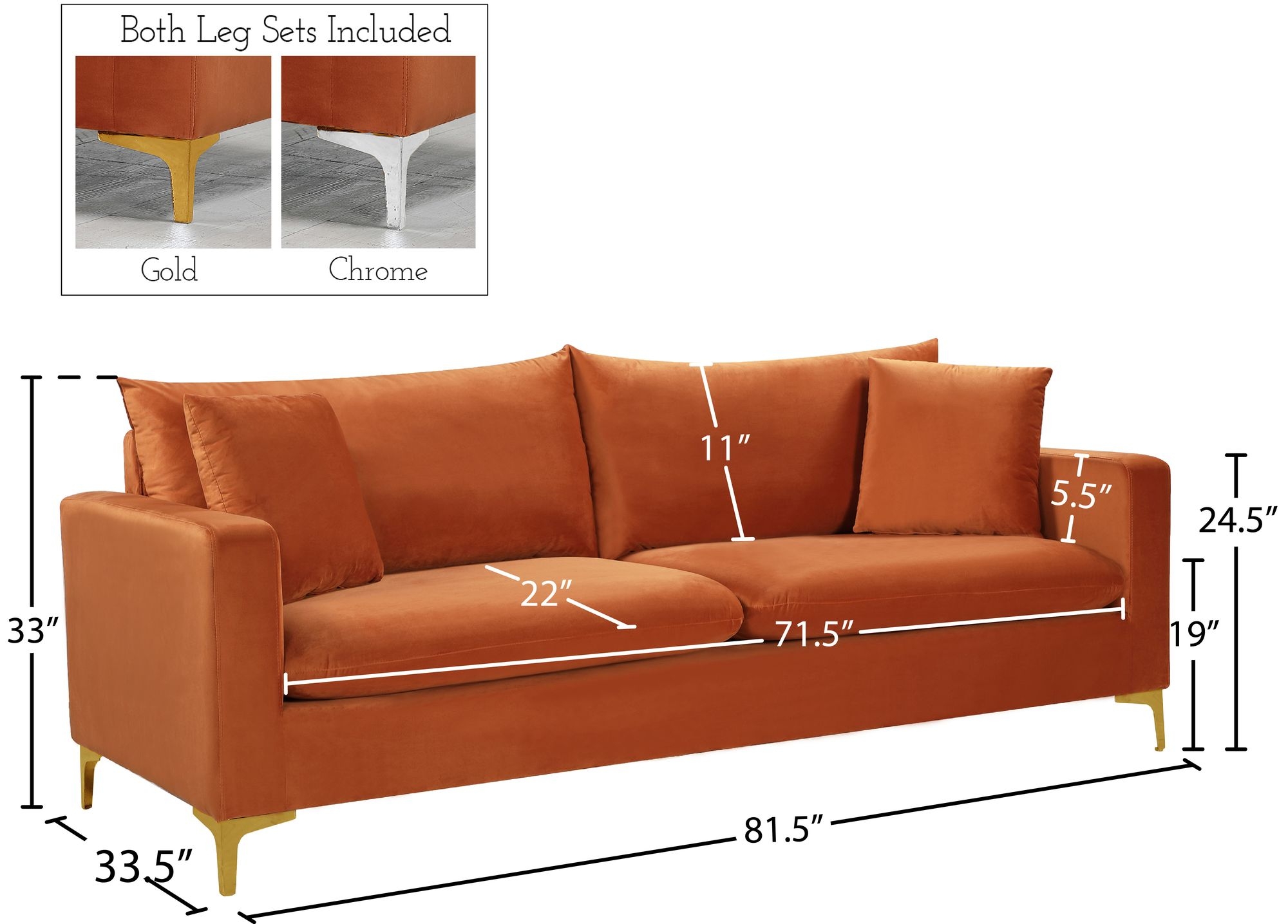 Naomi Velvet Sofa