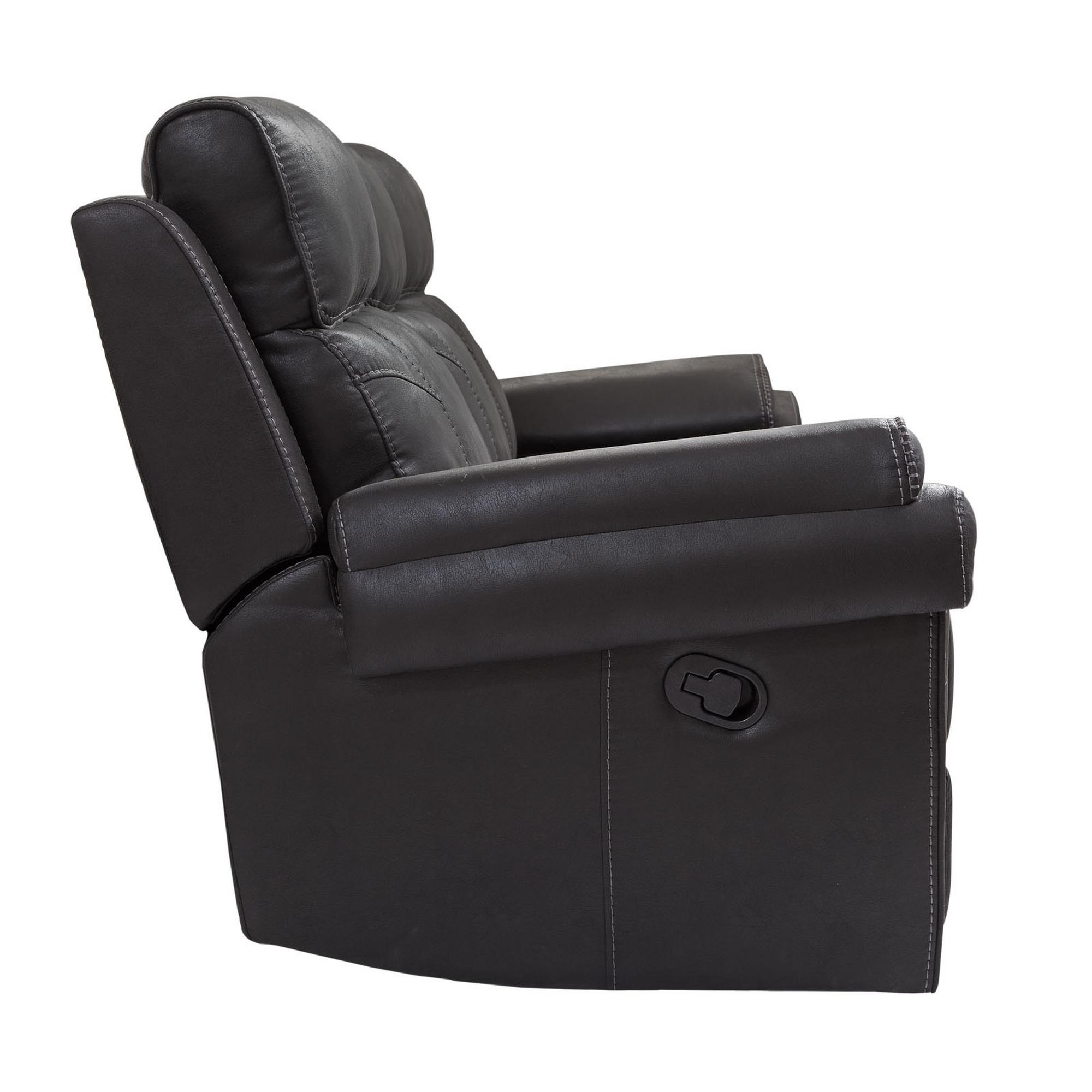 SM Dublin Faux Leather Manual Reclining Sofa