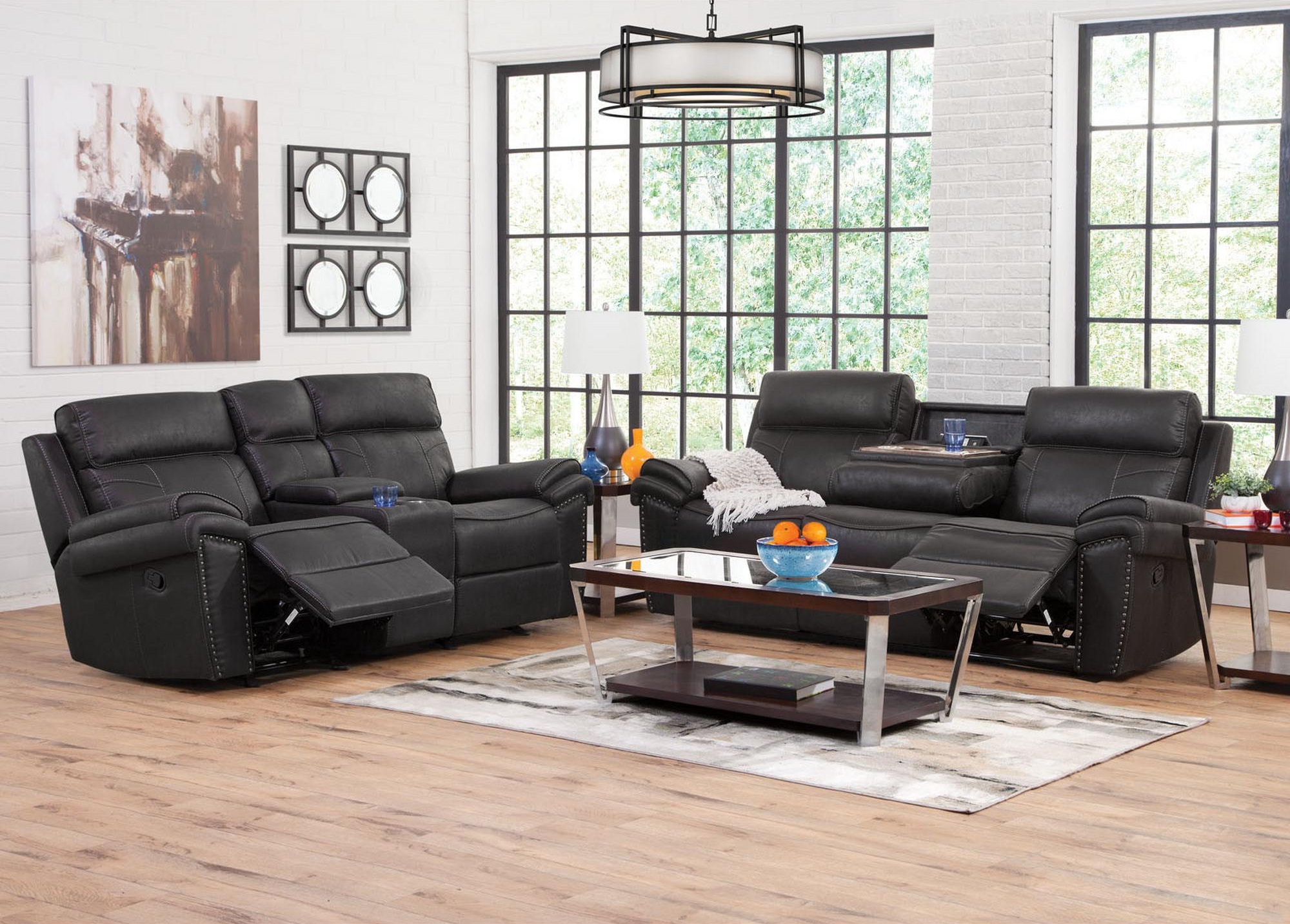 SM Dublin Faux Leather Reclining Living Room Set