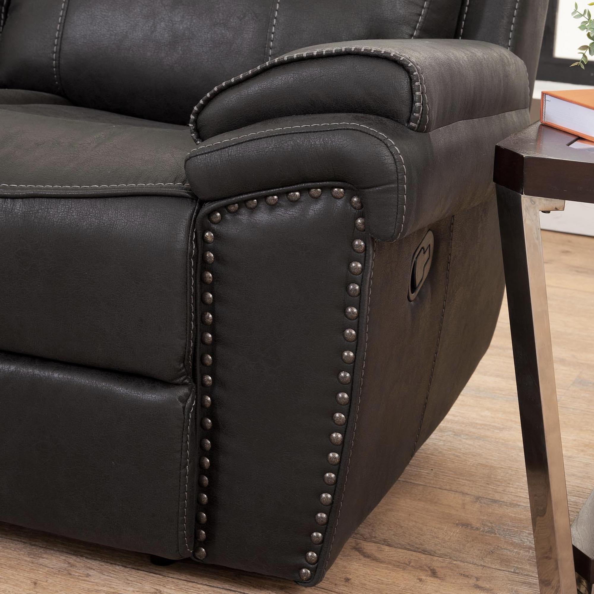 SM Dublin Faux Leather Manual Reclining Loveseat