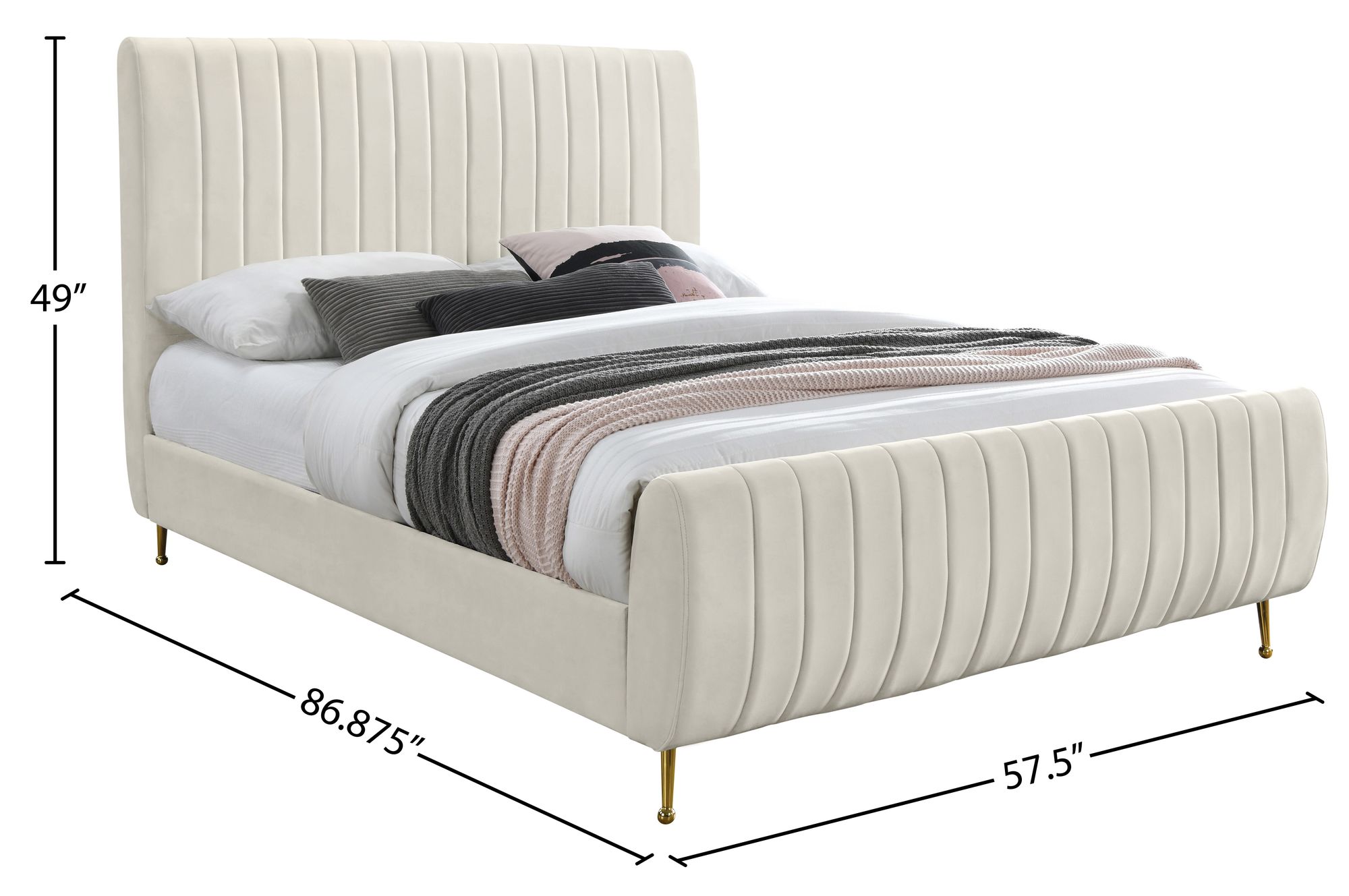 Zara Velvet Full Size Bed