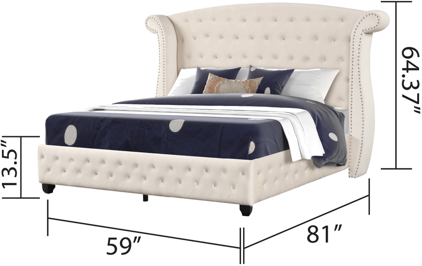Sophia Fabric Upholstered Full Bed